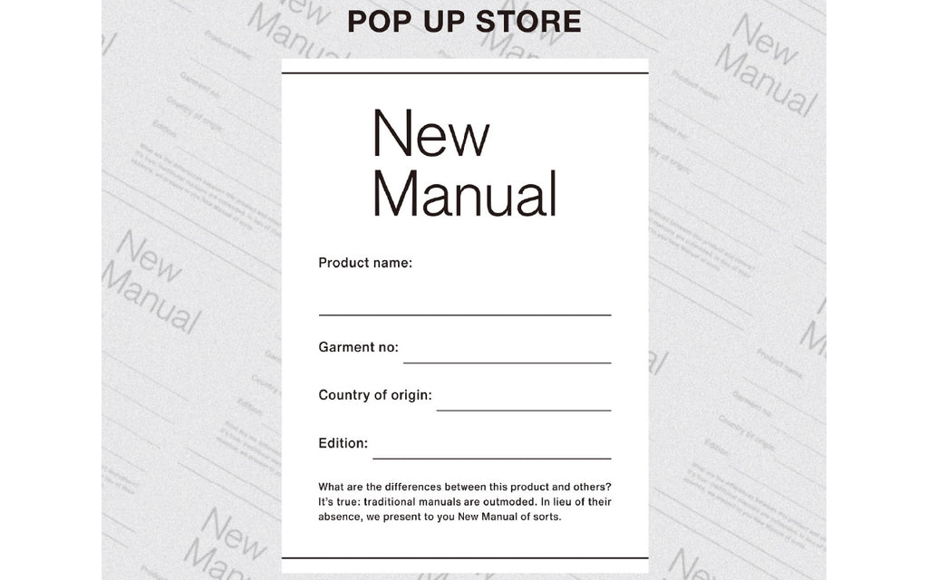 New Manual POP UP STORE