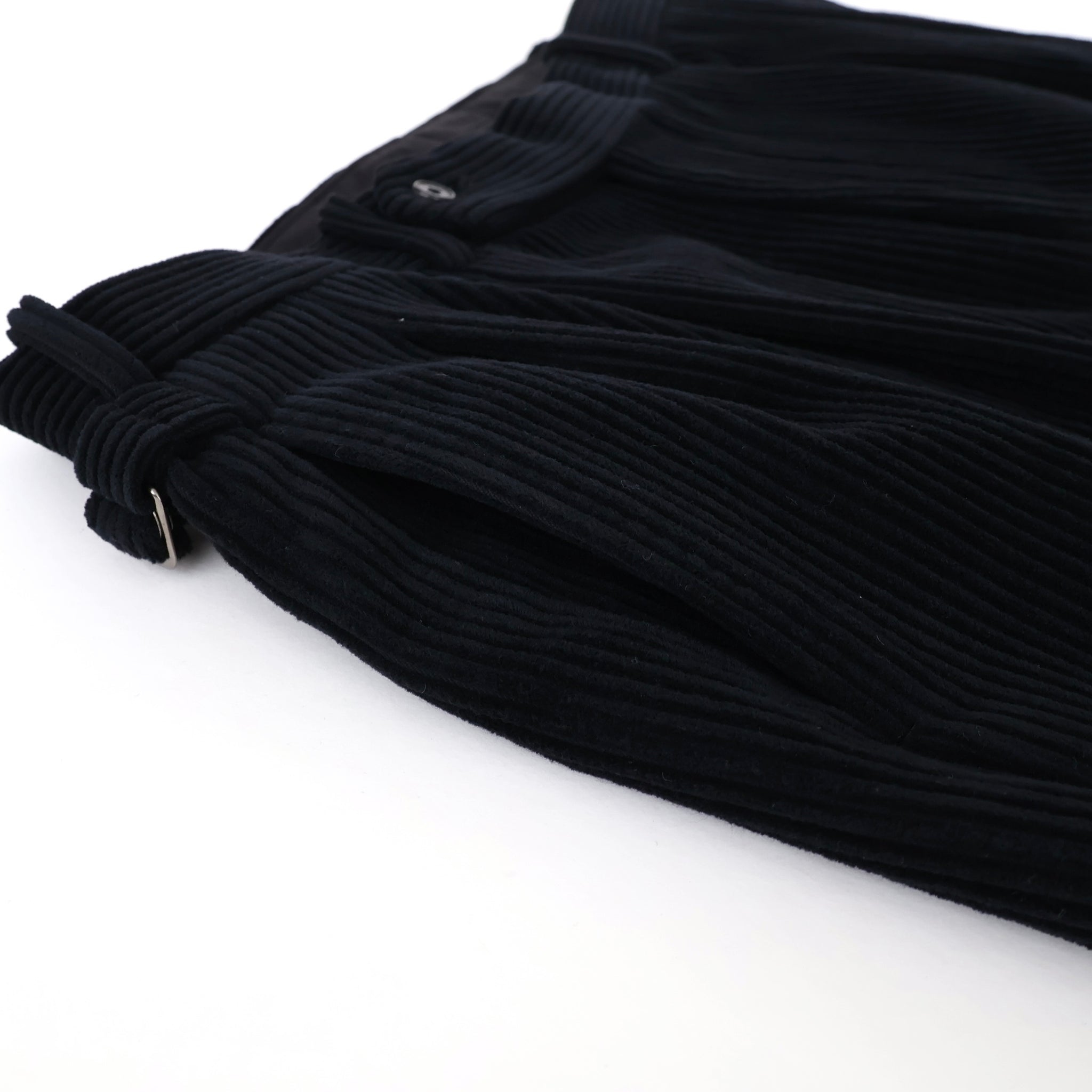 Wool Corduroy Wide Tapered Trousers