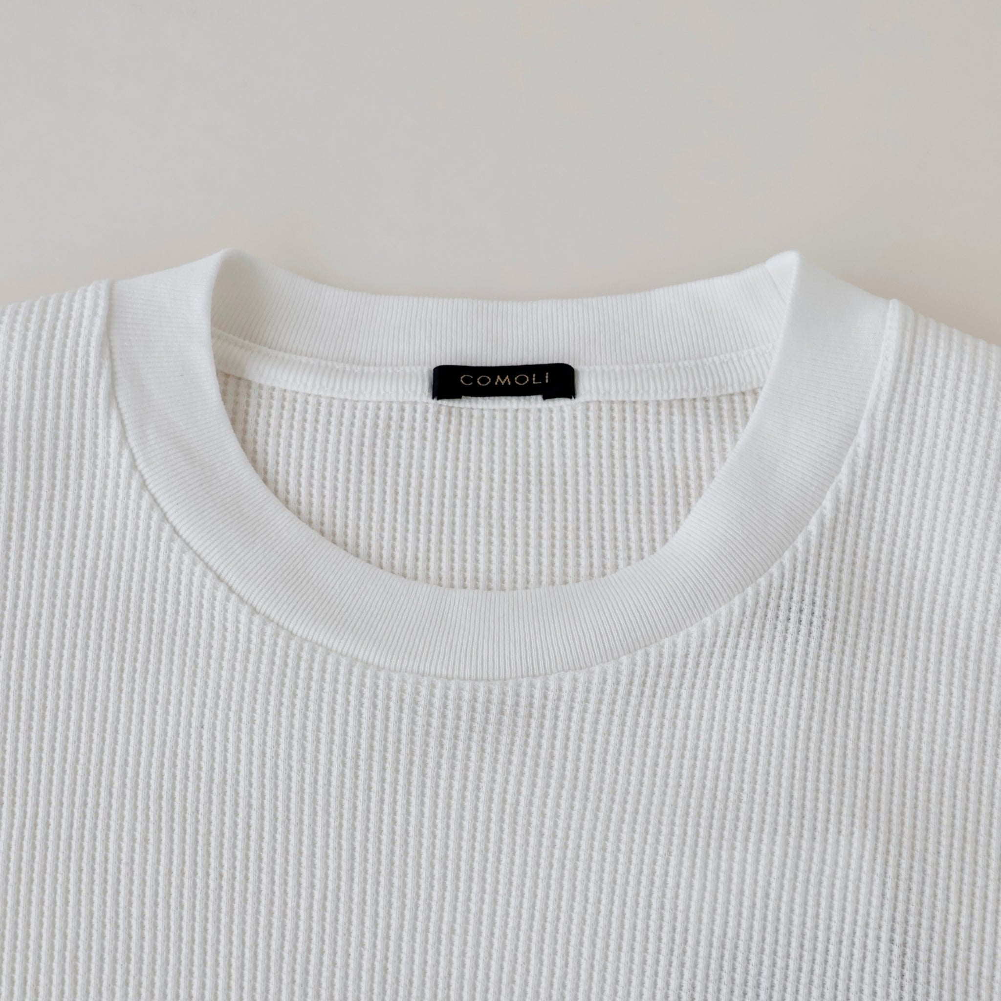 コットンワッフル 長袖Tシャツ