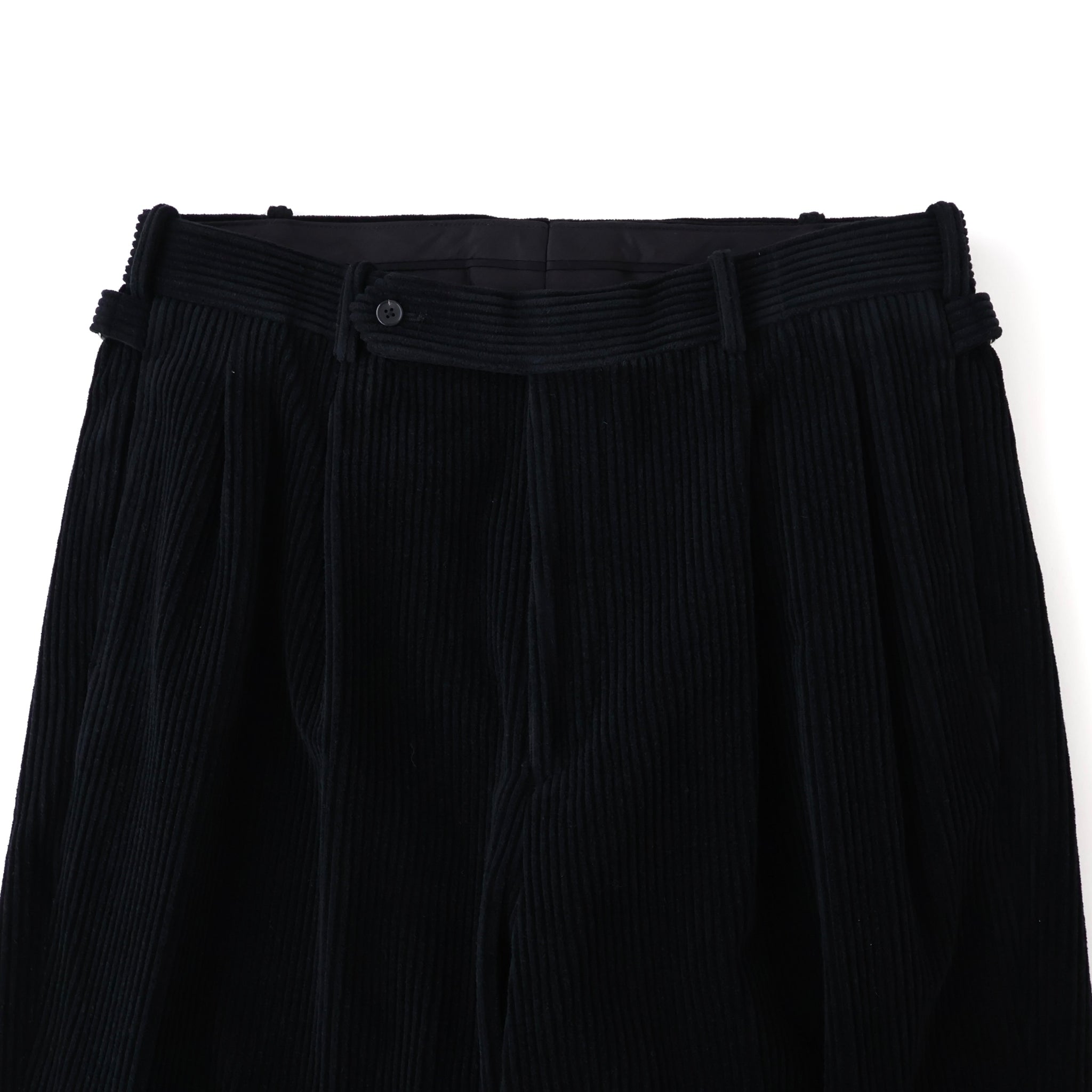 Wool Corduroy Wide Tapered Trousers