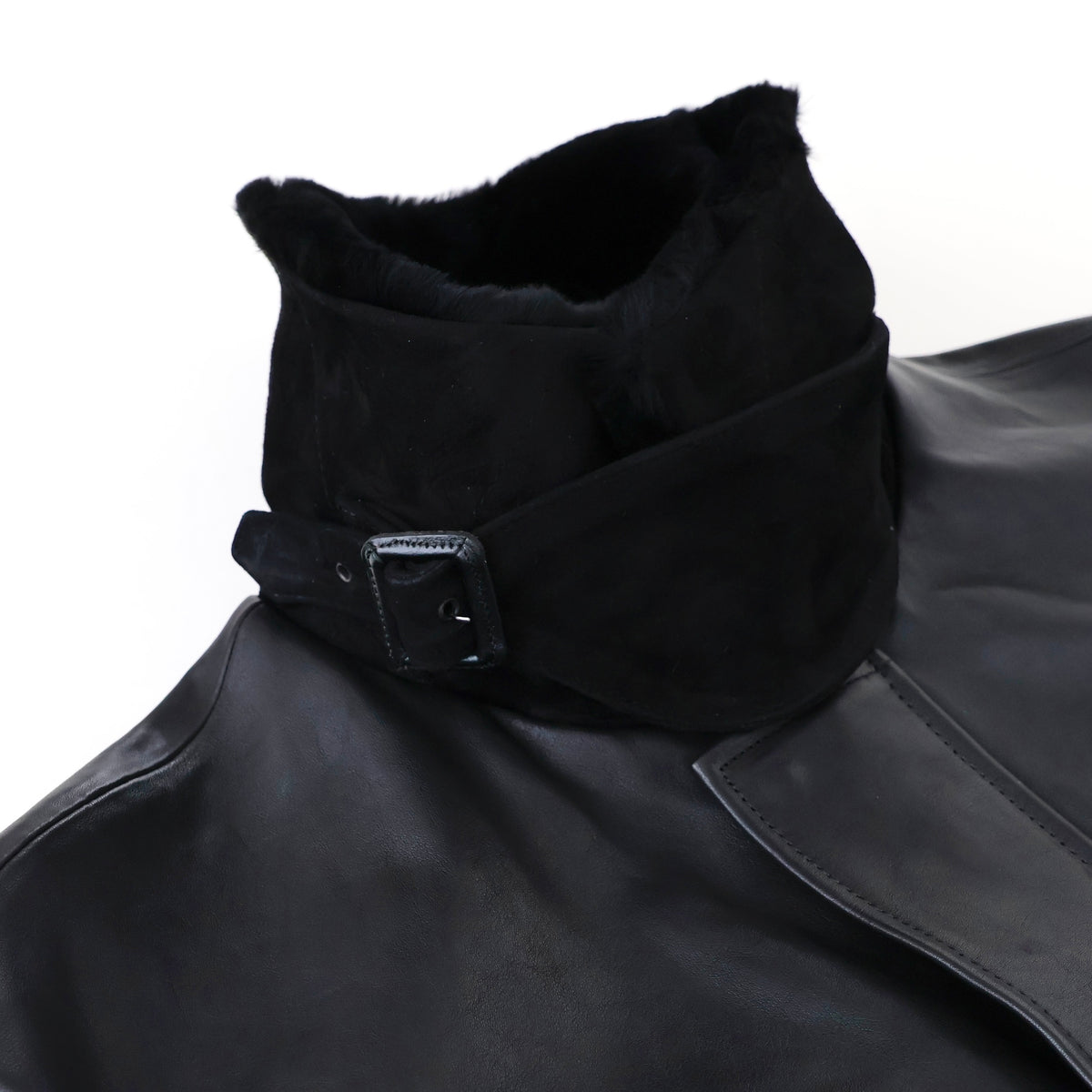 MOUTON COLLAR CALF ZIP JACKET