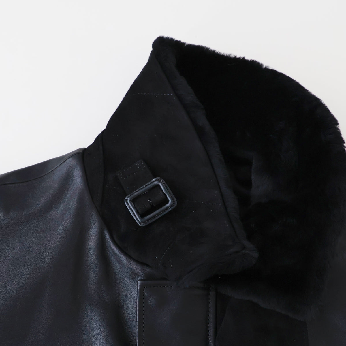 MOUTON COLLAR CALF ZIP JACKET