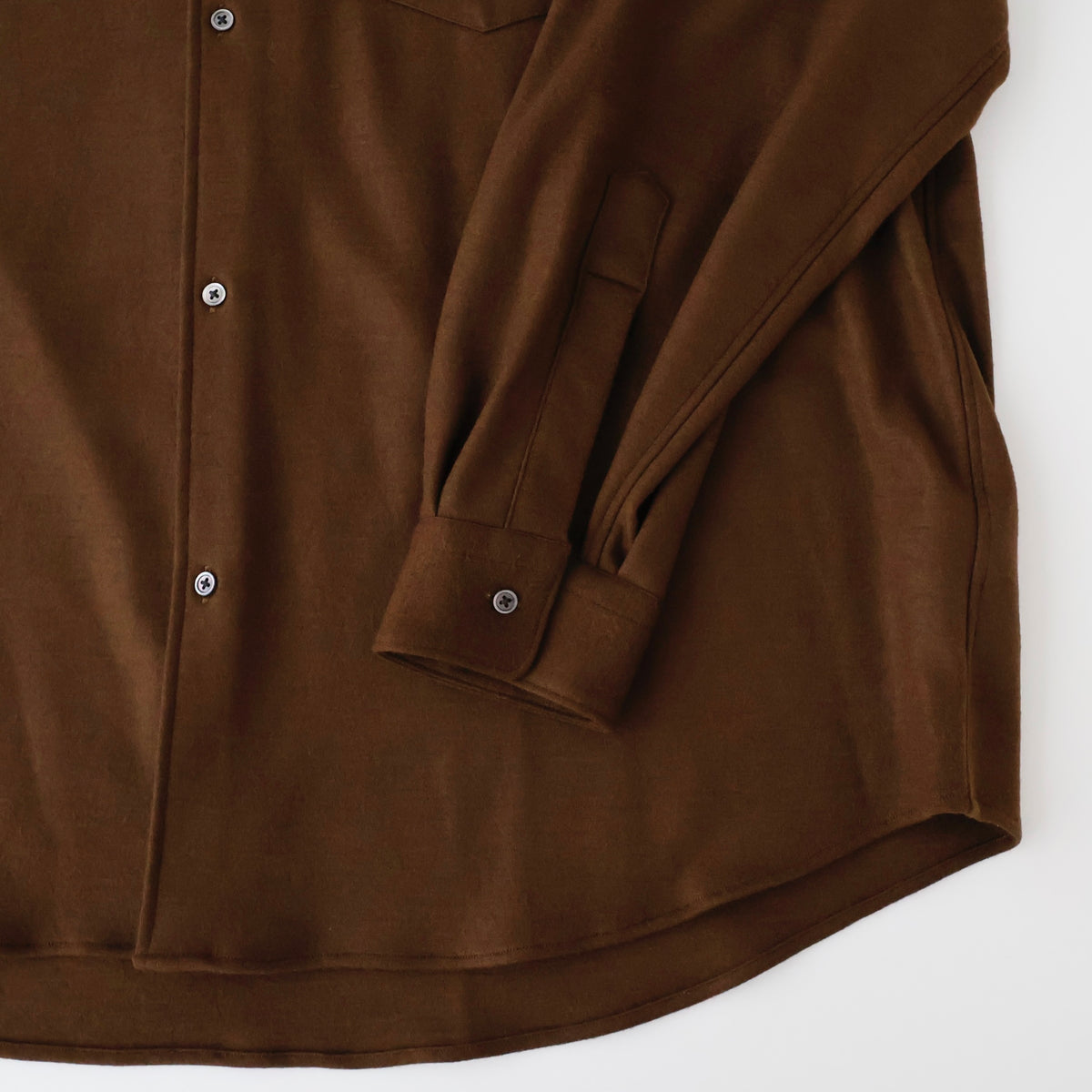 Wool Smooth Flannel Oversized Regular Collar Shirt