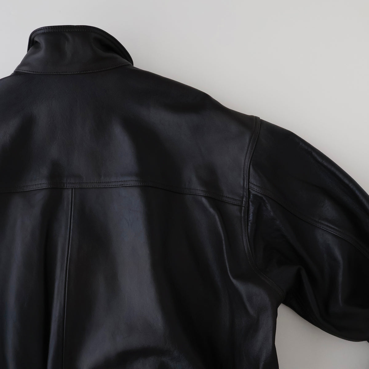 SHEEP LEATHER STAND COLLAR JACKET