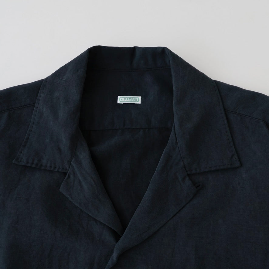 Vintage Silk Linen Open Collar Shirt