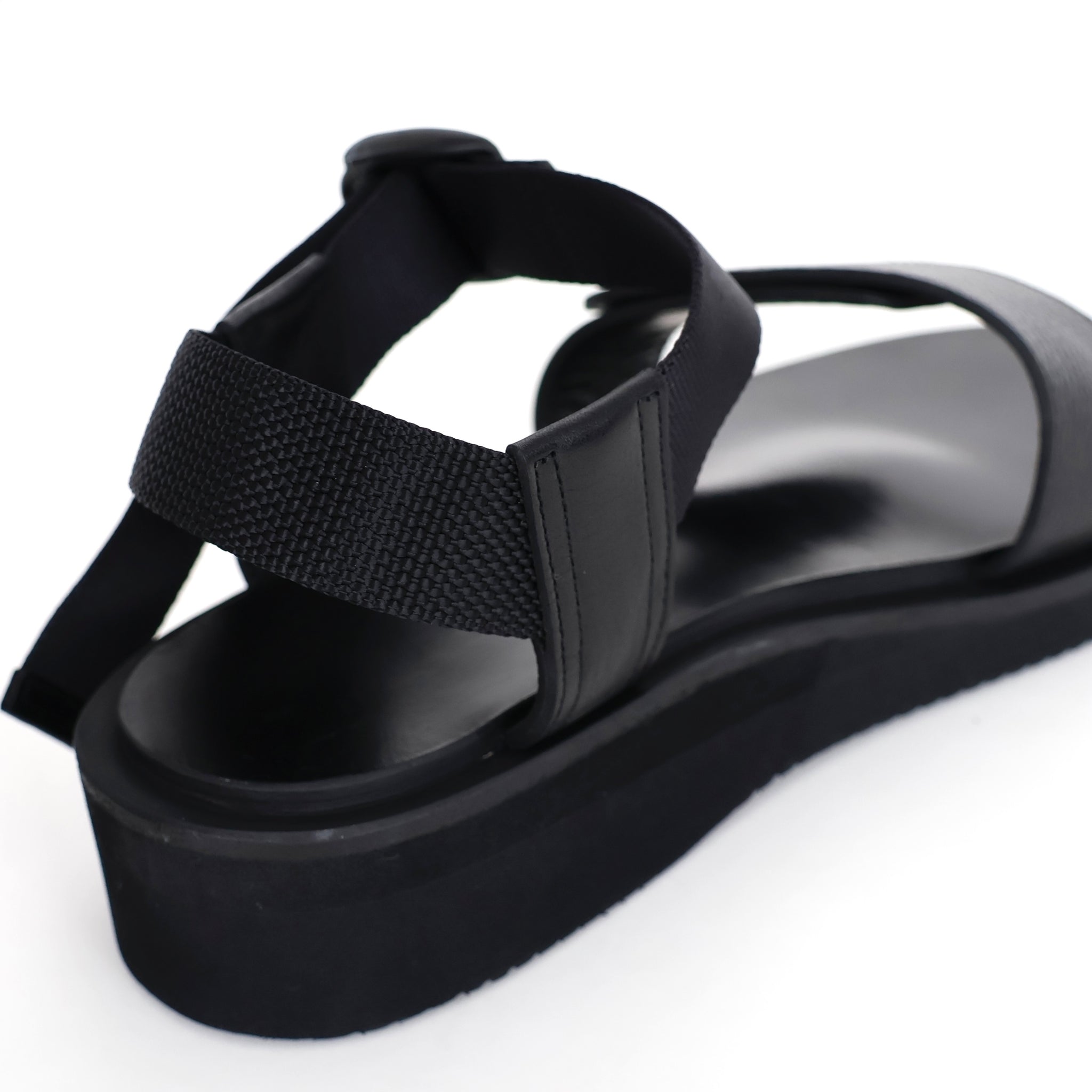 Sandals with Velcro Straps wide belt in Grain Leather