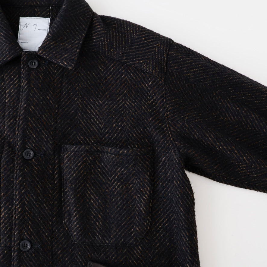 DAMAGE WOOL HERRINGBONE COVER ALL