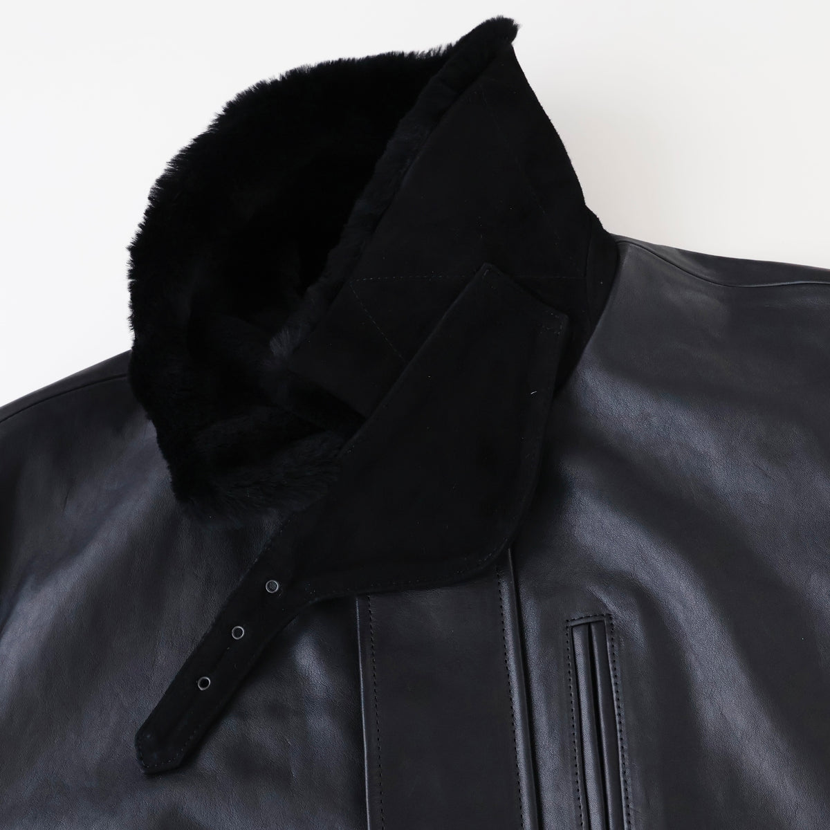 MOUTON COLLAR CALF ZIP JACKET