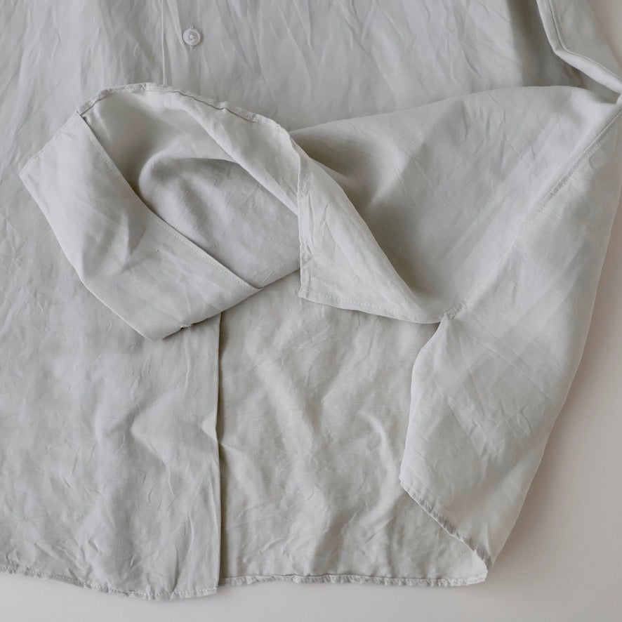 Vintage Silk Linen Open Collar Shirt