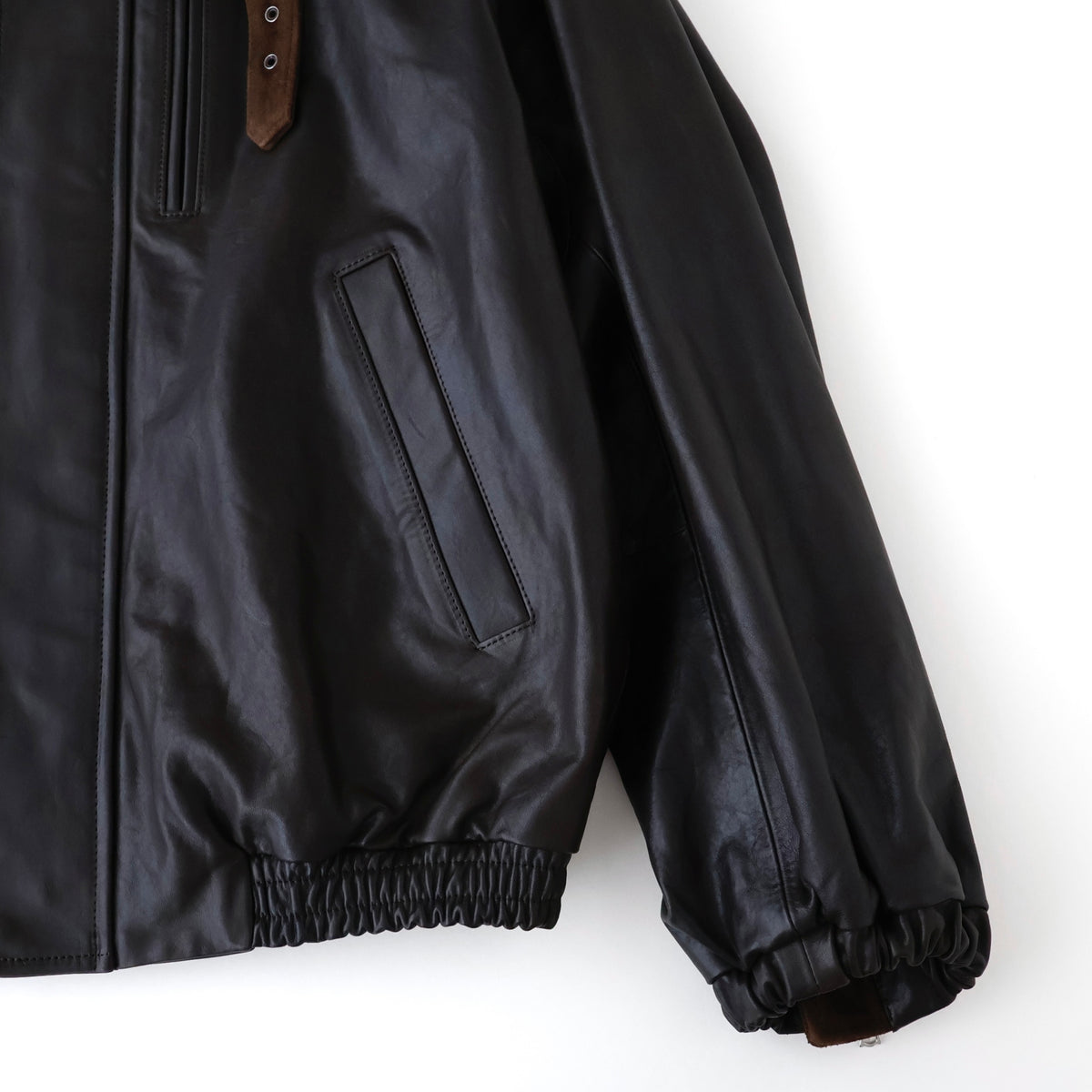 MOUTON COLLAR CALF ZIP JACKET