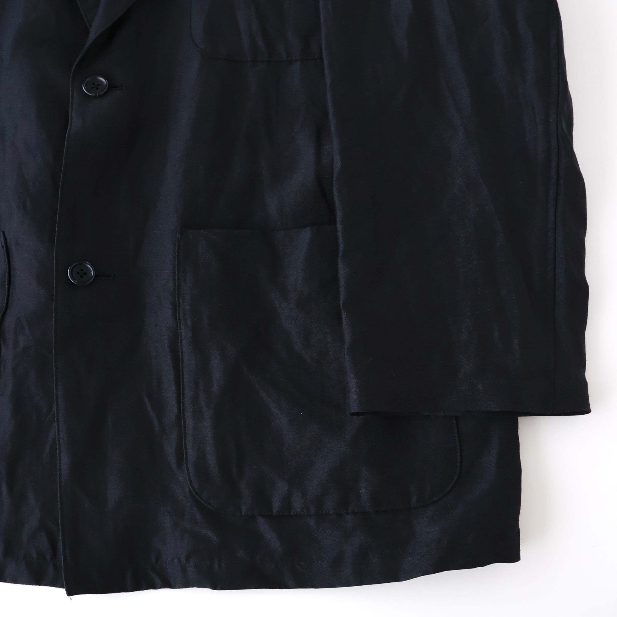 Linen Cupro Back Satin Work Jacket