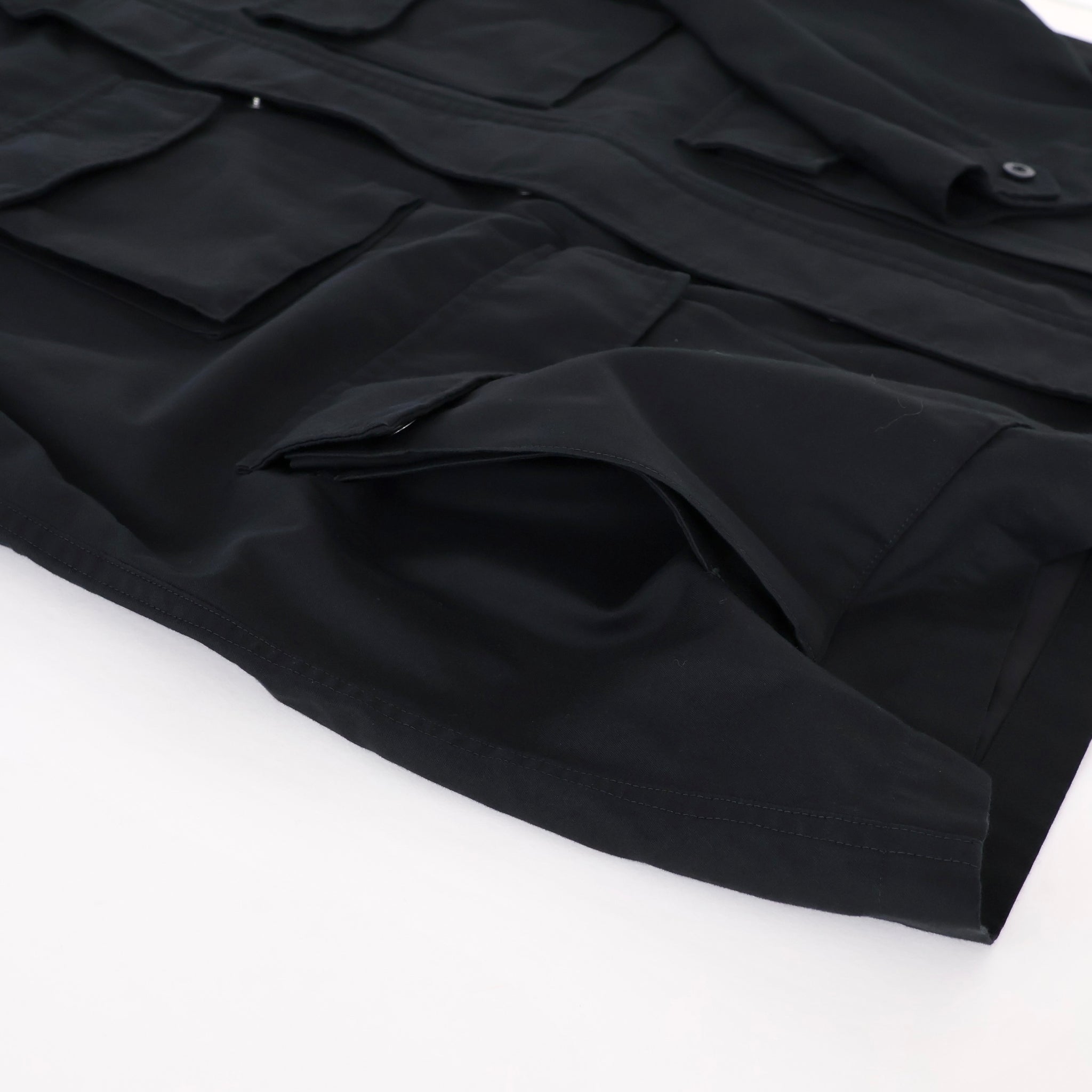 Cotton Cupro Back Satin Military Jacket