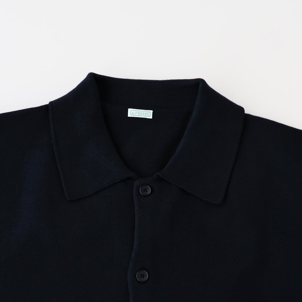 Cotton Knit Polo Collar Cardigan - ref. / Web Store