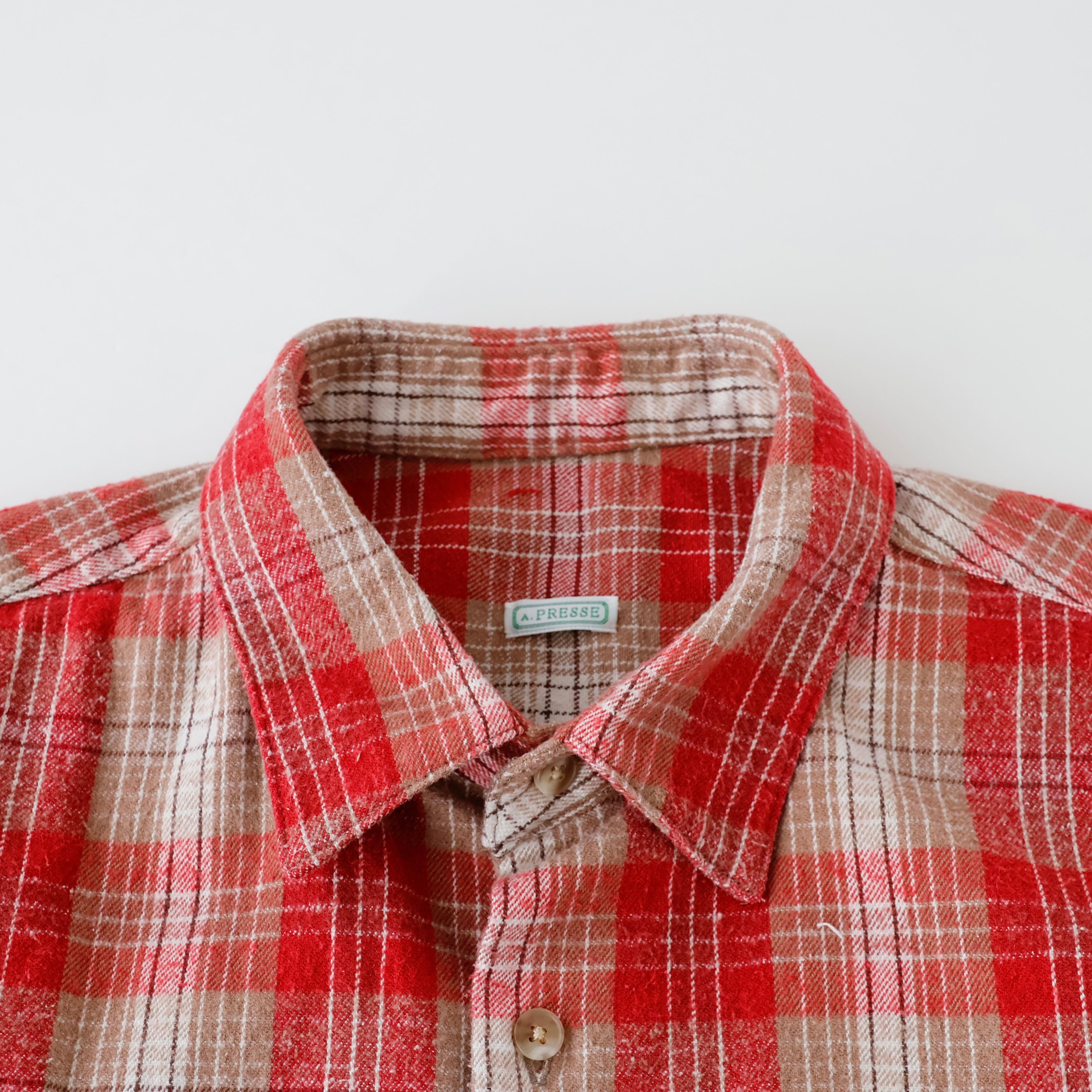 Vintage Cotton Silk Nep Twill Check Shirt | ref. / Web Store
