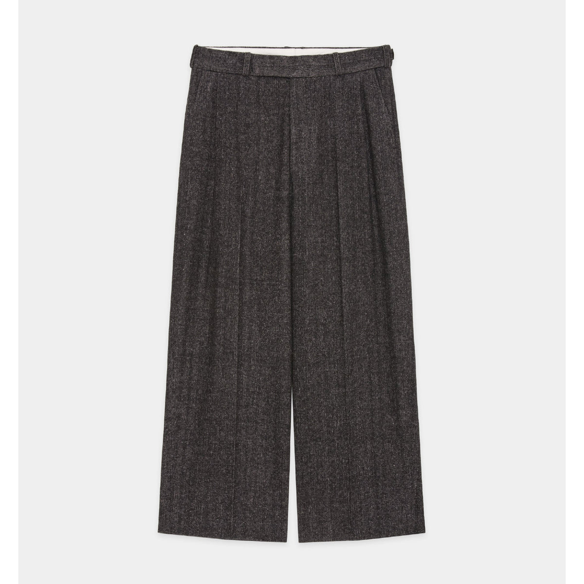 Heavy Silk Flannel / Single Pleat Wide Trousers