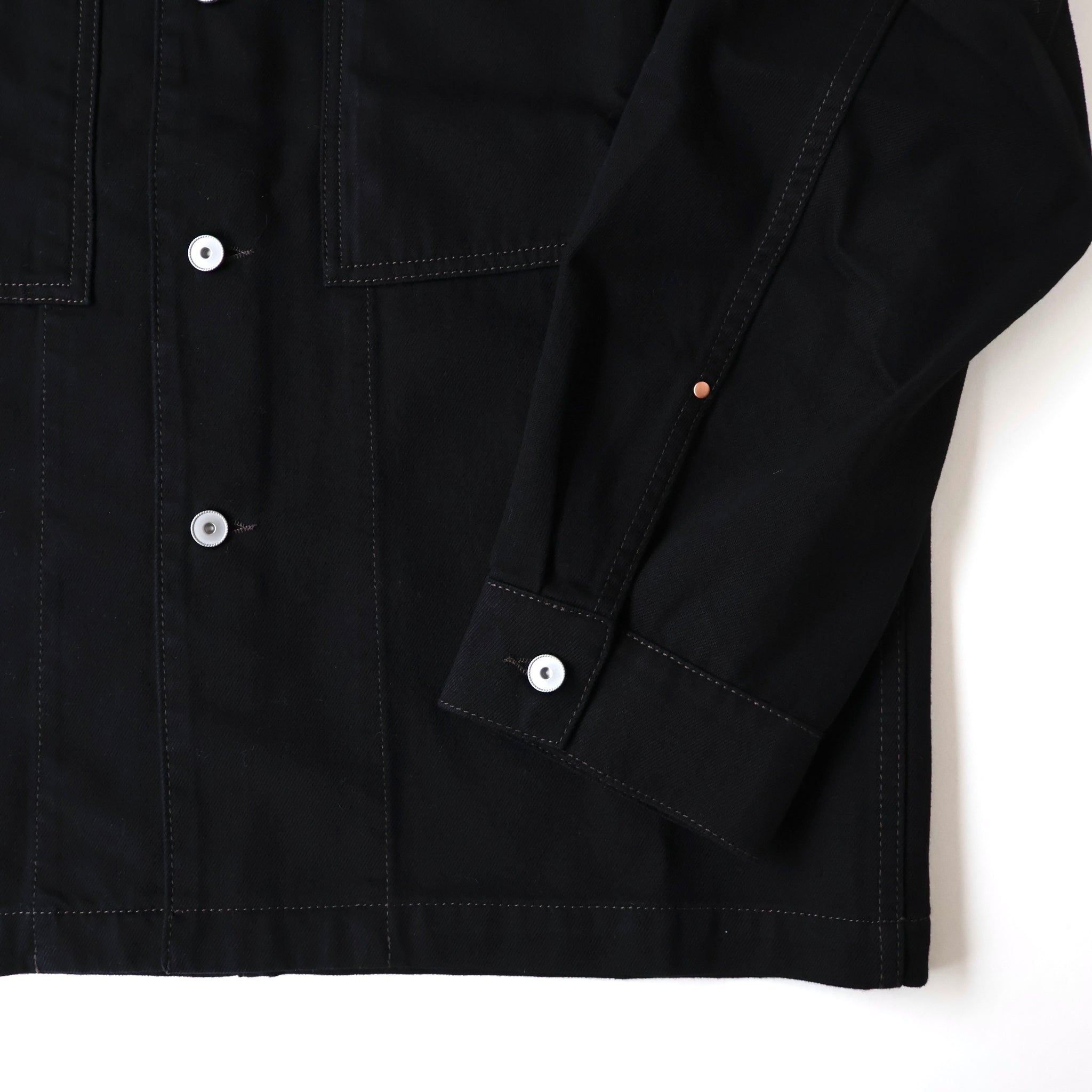 WORKWEAR OVERSHIRT WITH LEATHER COLLAR