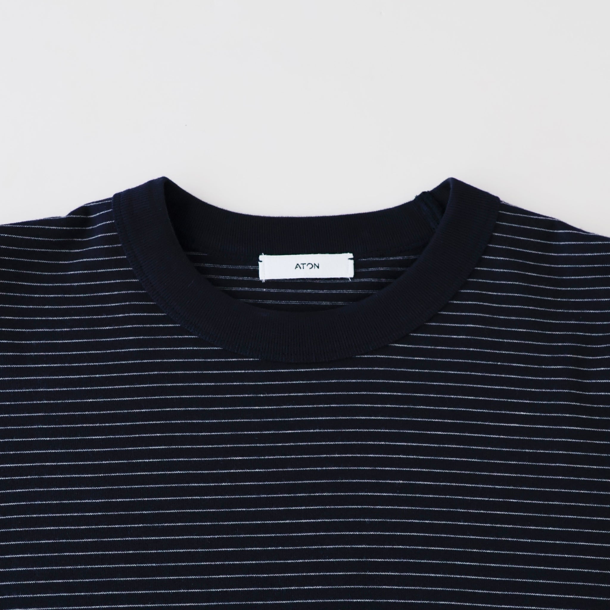 SUVIN DOUBLE JERSEY_BORDER CREWNECK PULLOVER