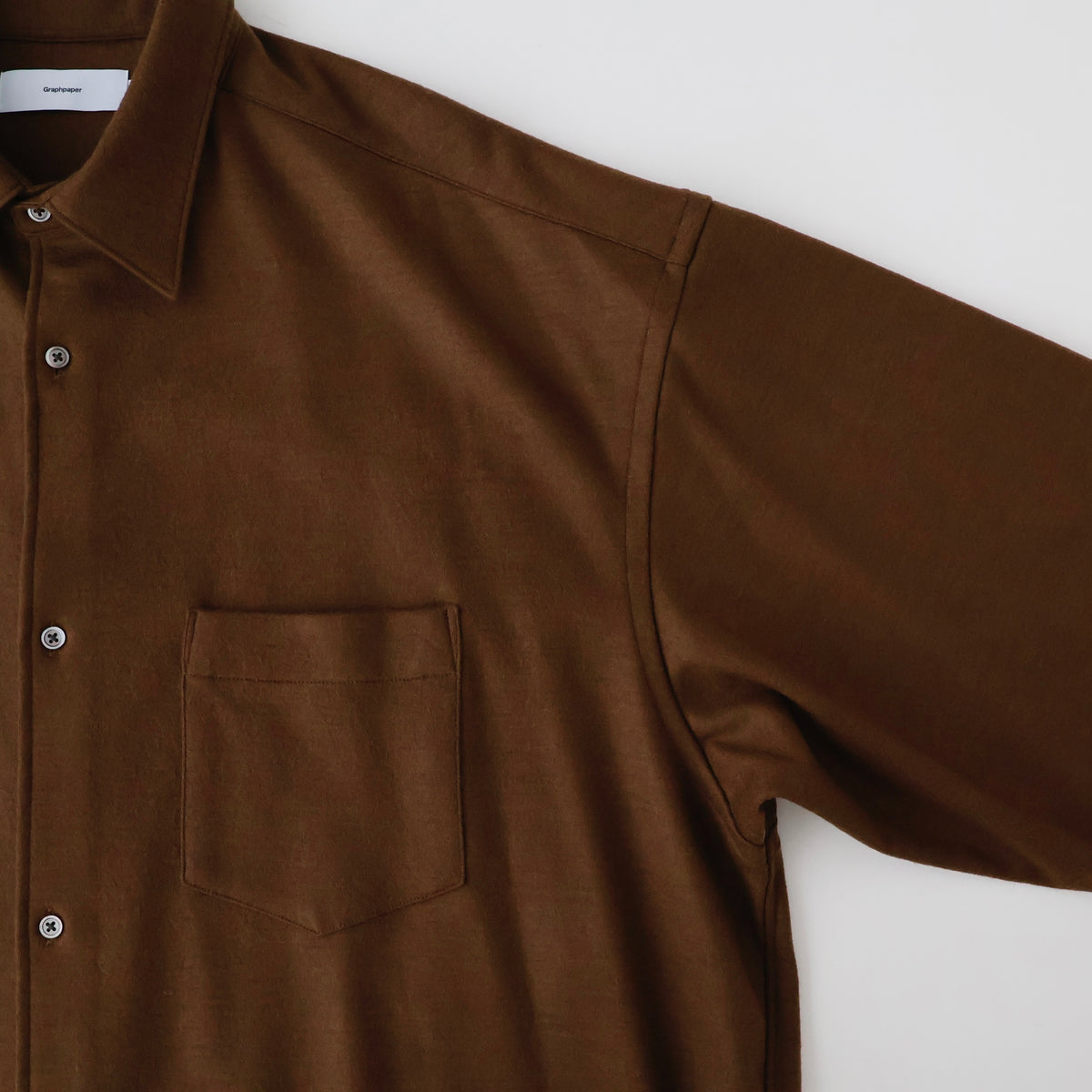 Wool Smooth Flannel Oversized Regular Collar Shirt