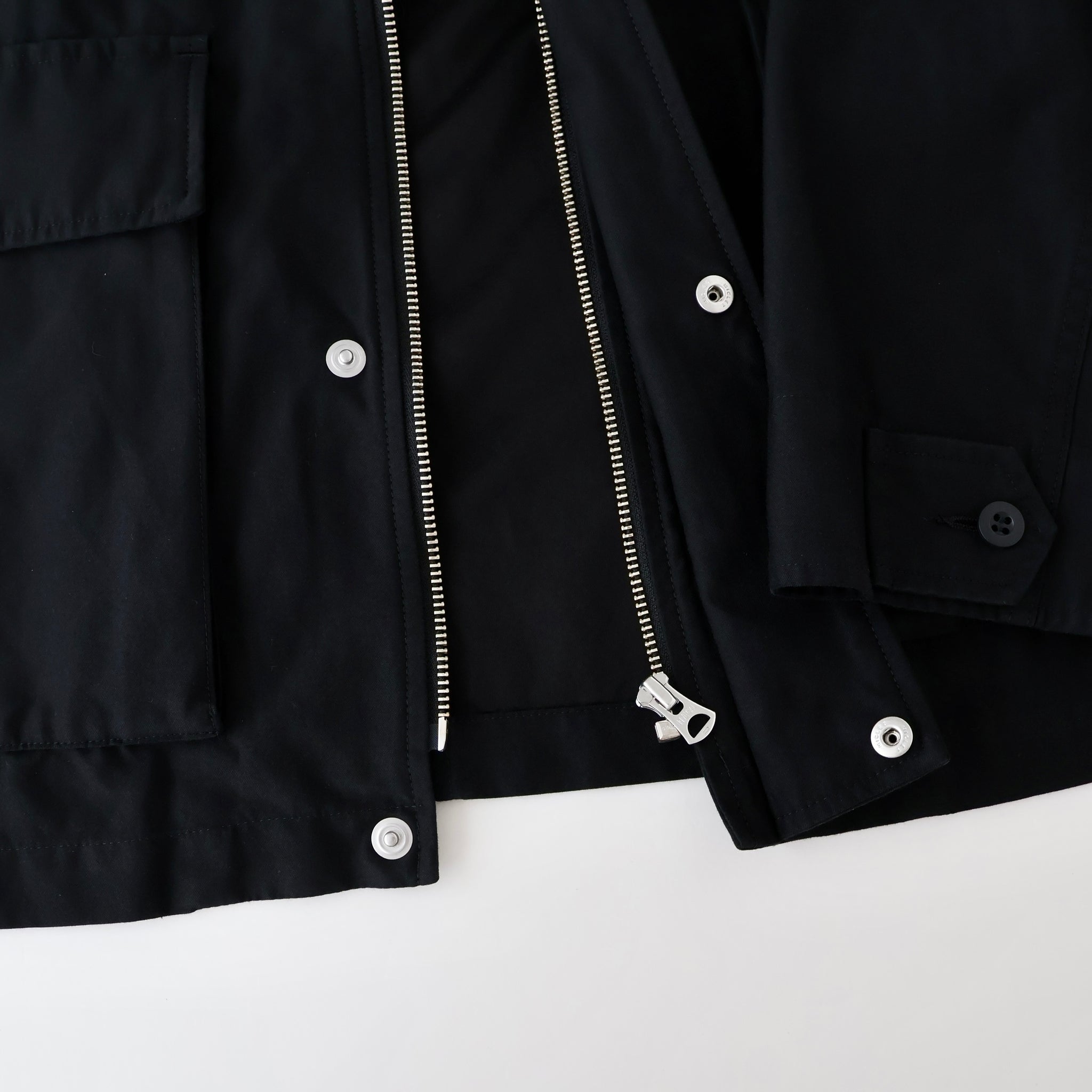 Cotton Cupro Back Satin Military Jacket