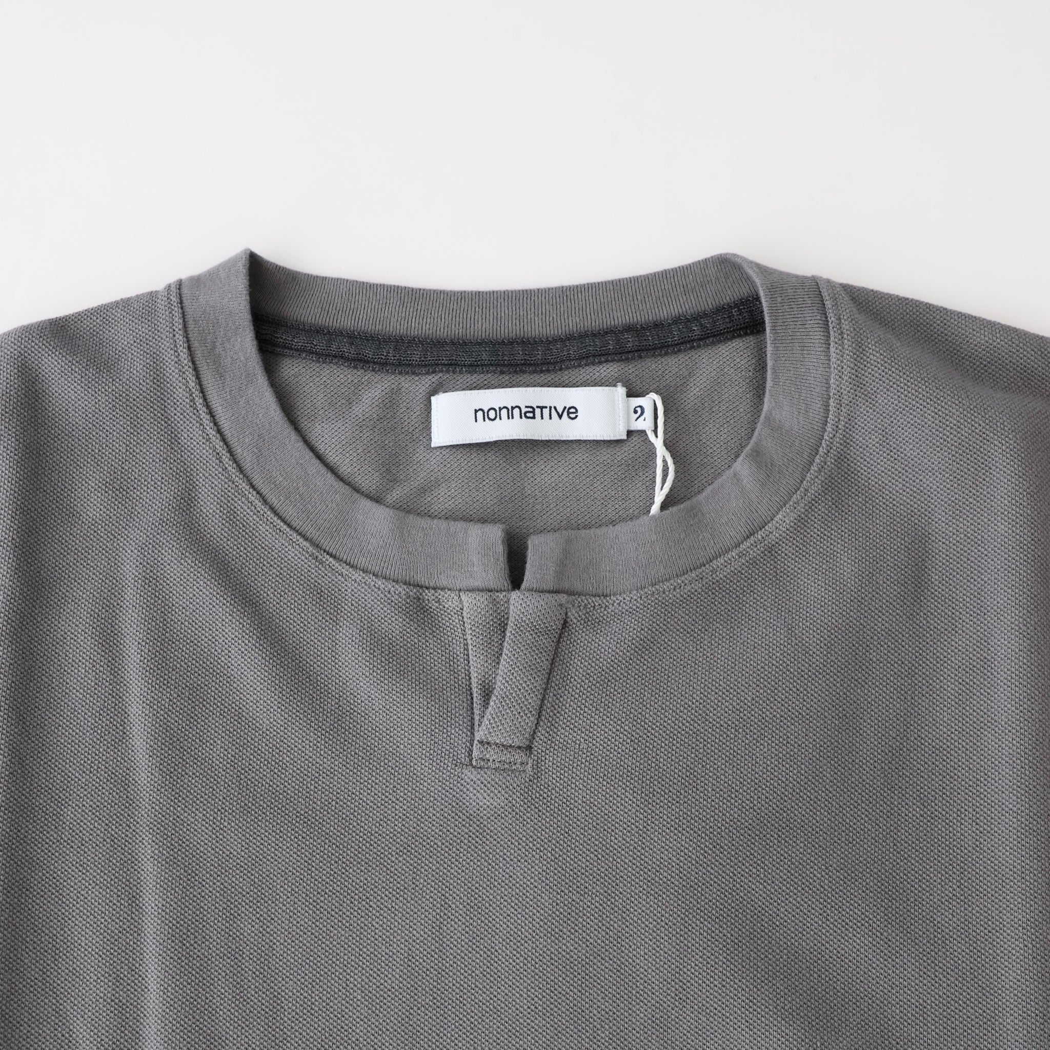CLERK S/S T-NECK TEE COTTON PIQUE OVERDYED