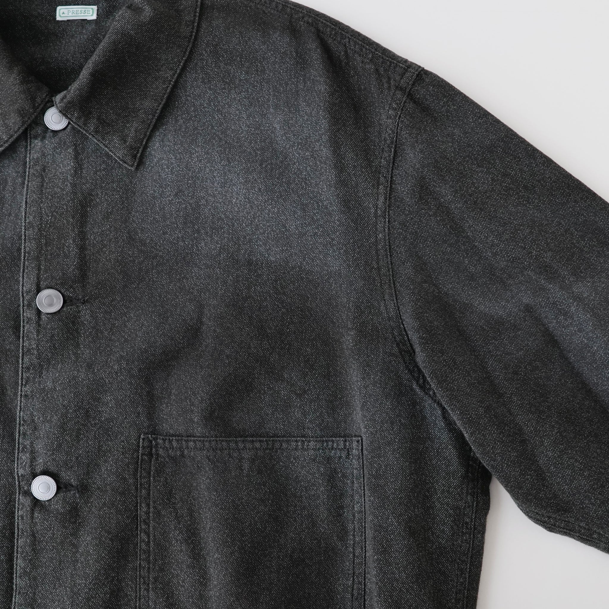 Vintage Black Chambray Work Jacket