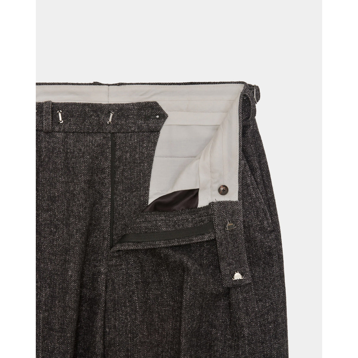 Heavy Silk Flannel / Single Pleat Wide Trousers