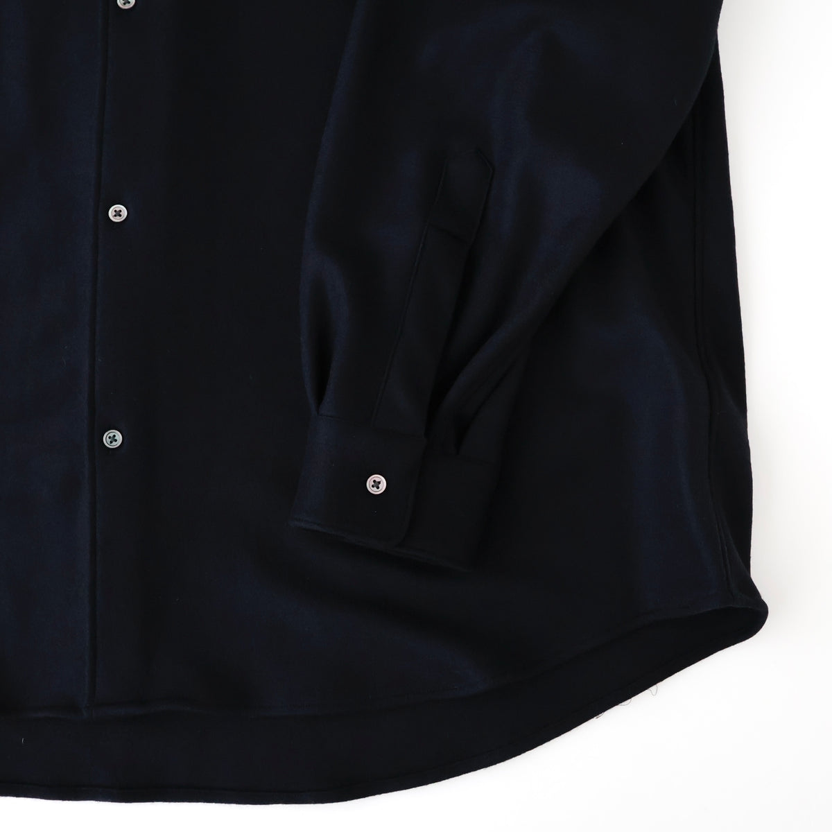 Wool Smooth Flannel Oversized Regular Collar Shirt