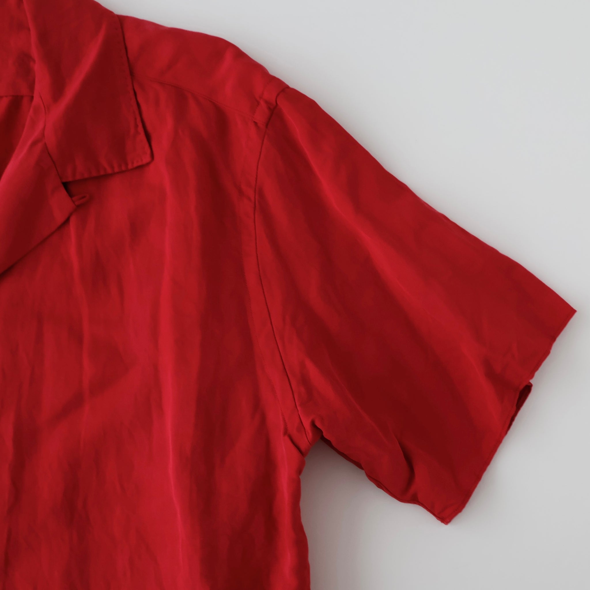 Vintage Silk Linen S/S Open Collar Shirt