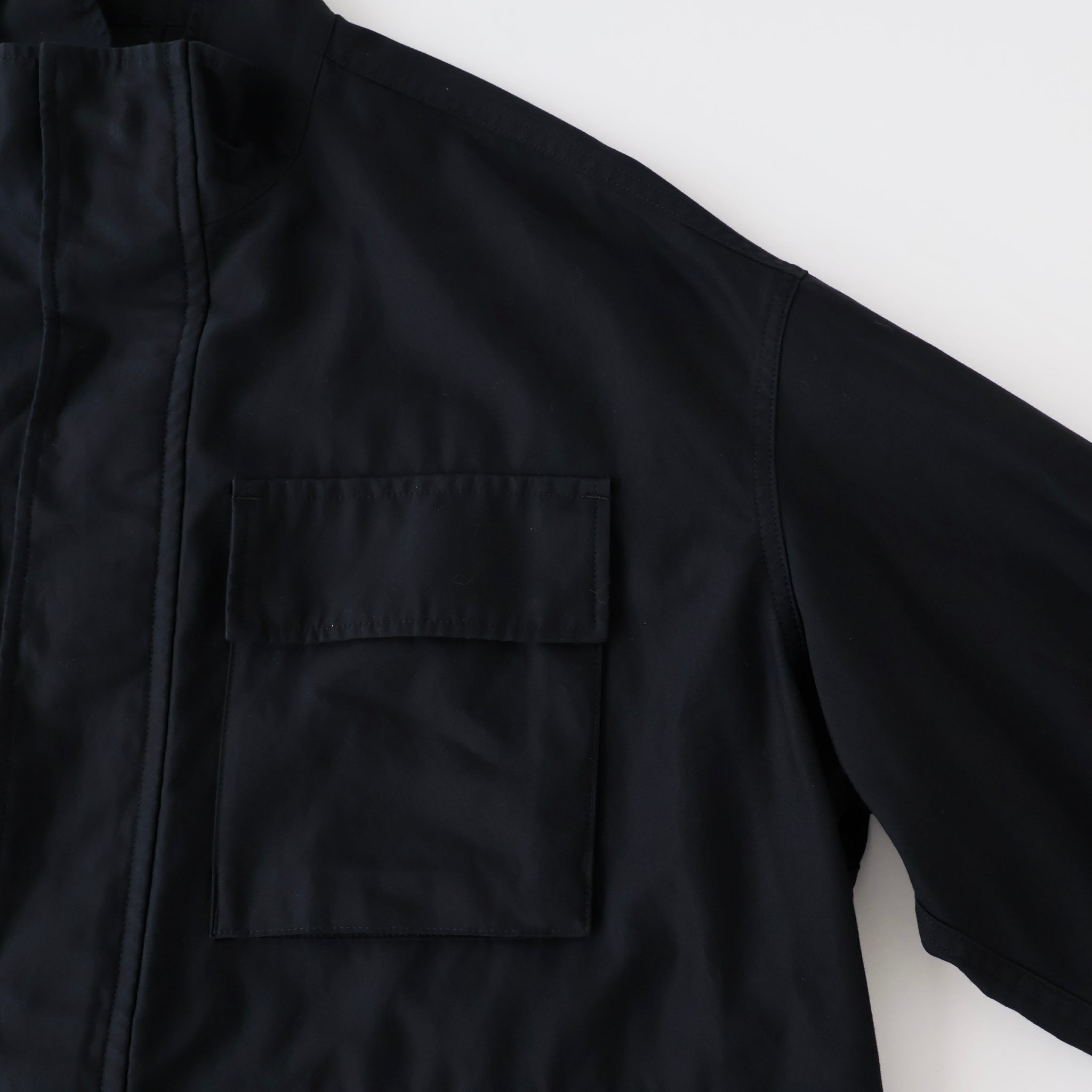 Cotton Cupro Back Satin Military Jacket