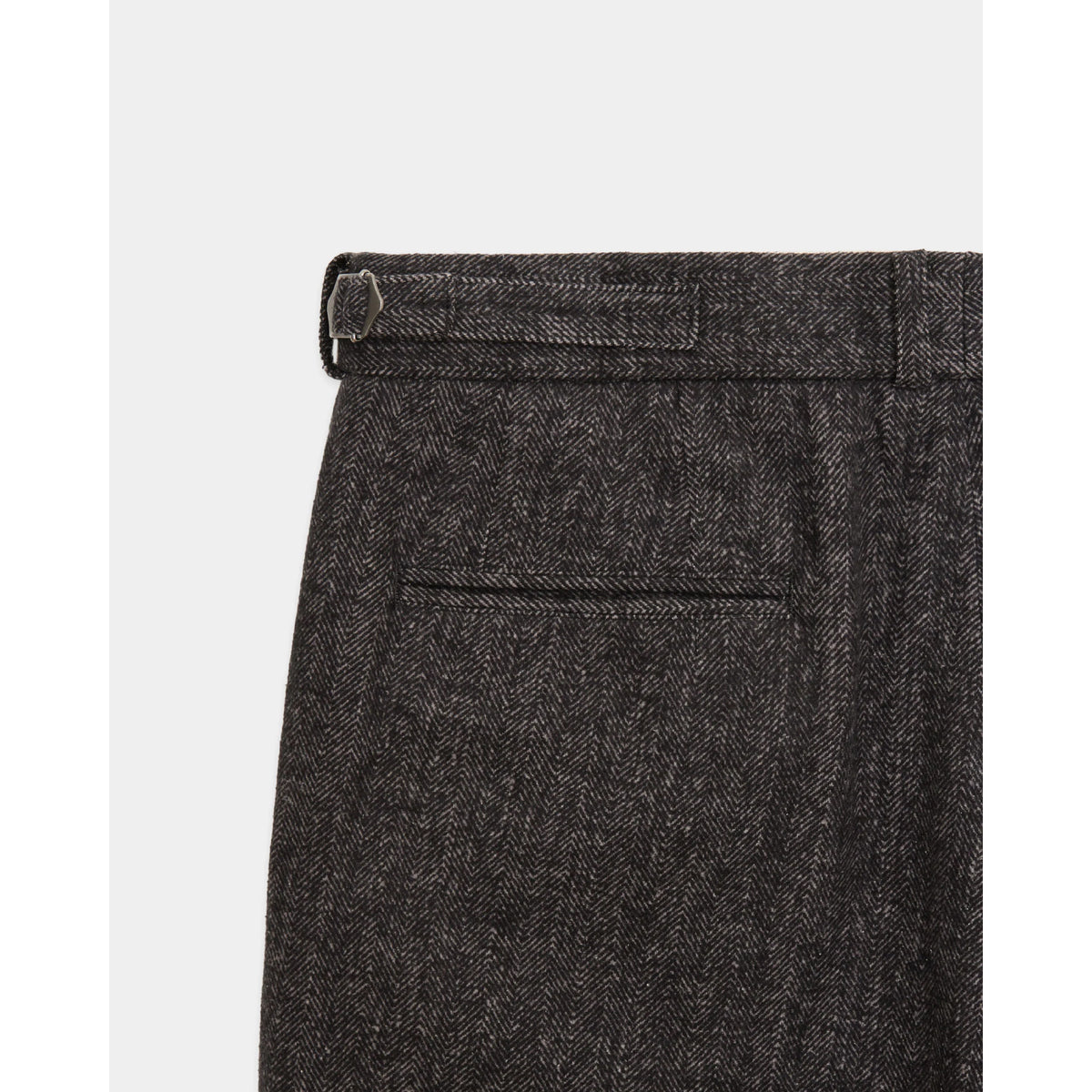 Heavy Silk Flannel / Single Pleat Wide Trousers