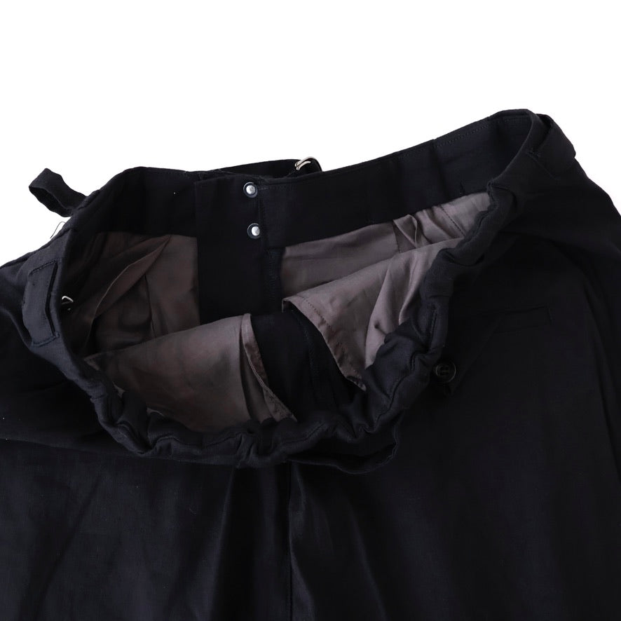 LINEN POPLIN BELT-LESS SLACKS