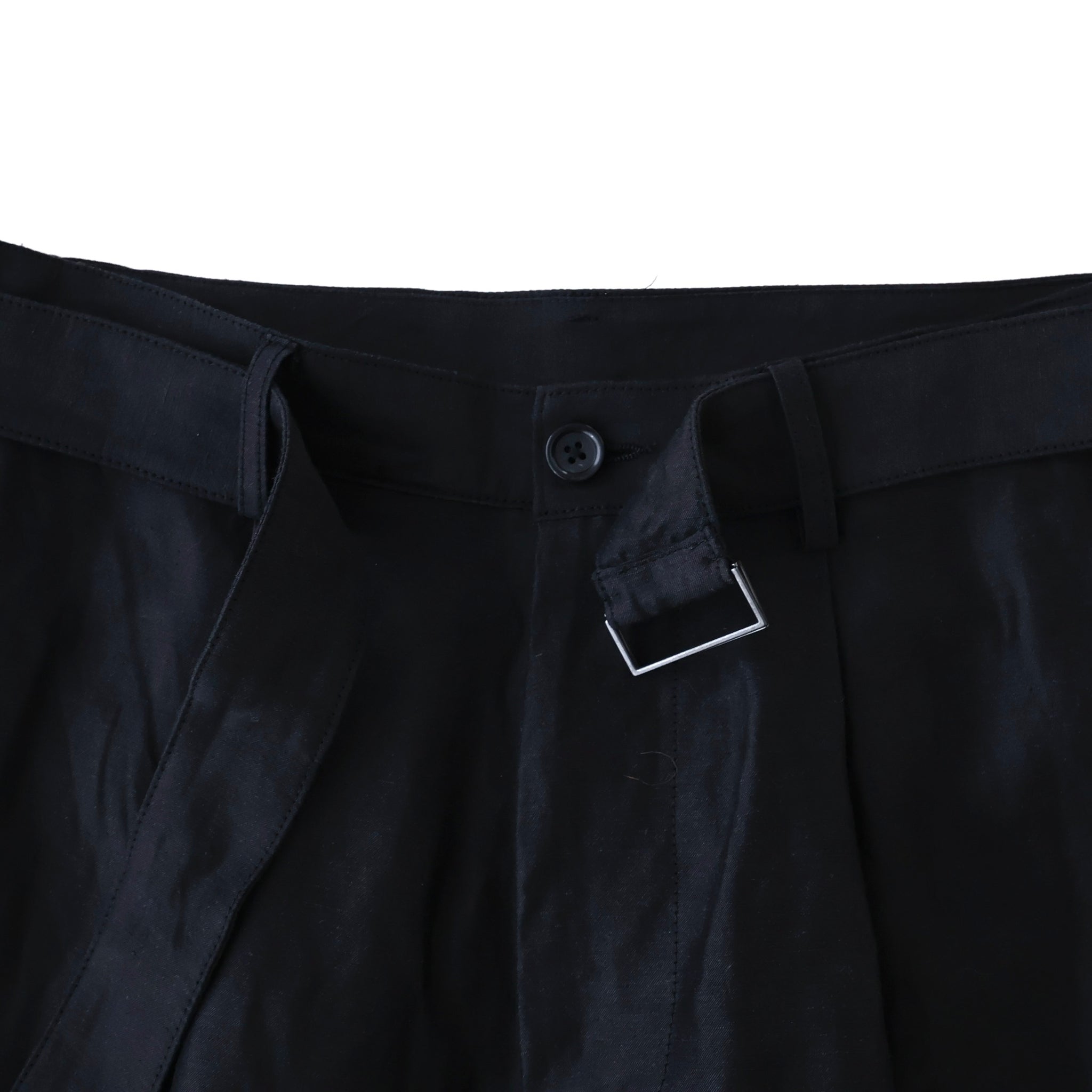 Linen Cupro Back Satin Belted Pants