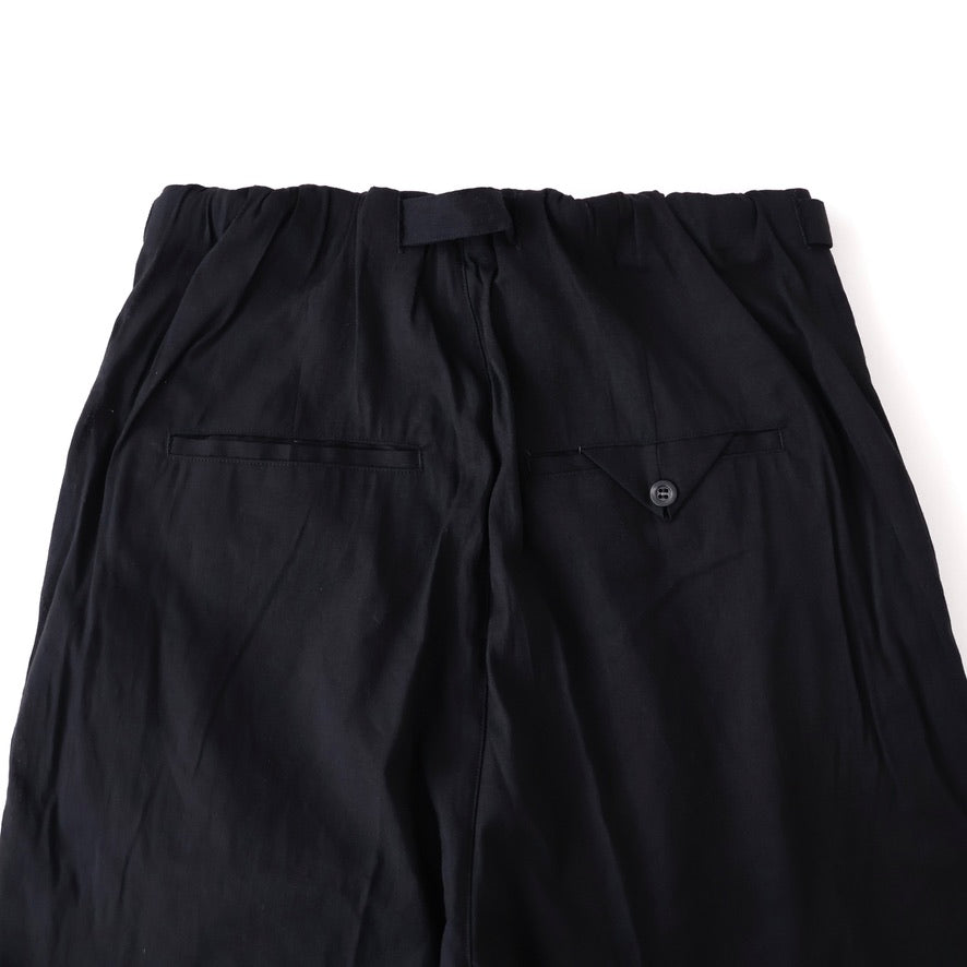 LINEN POPLIN BELT-LESS SLACKS