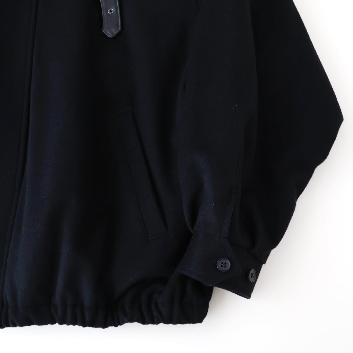 MOUTON COLLAR WOOL CASHMERE PADDED JACKET