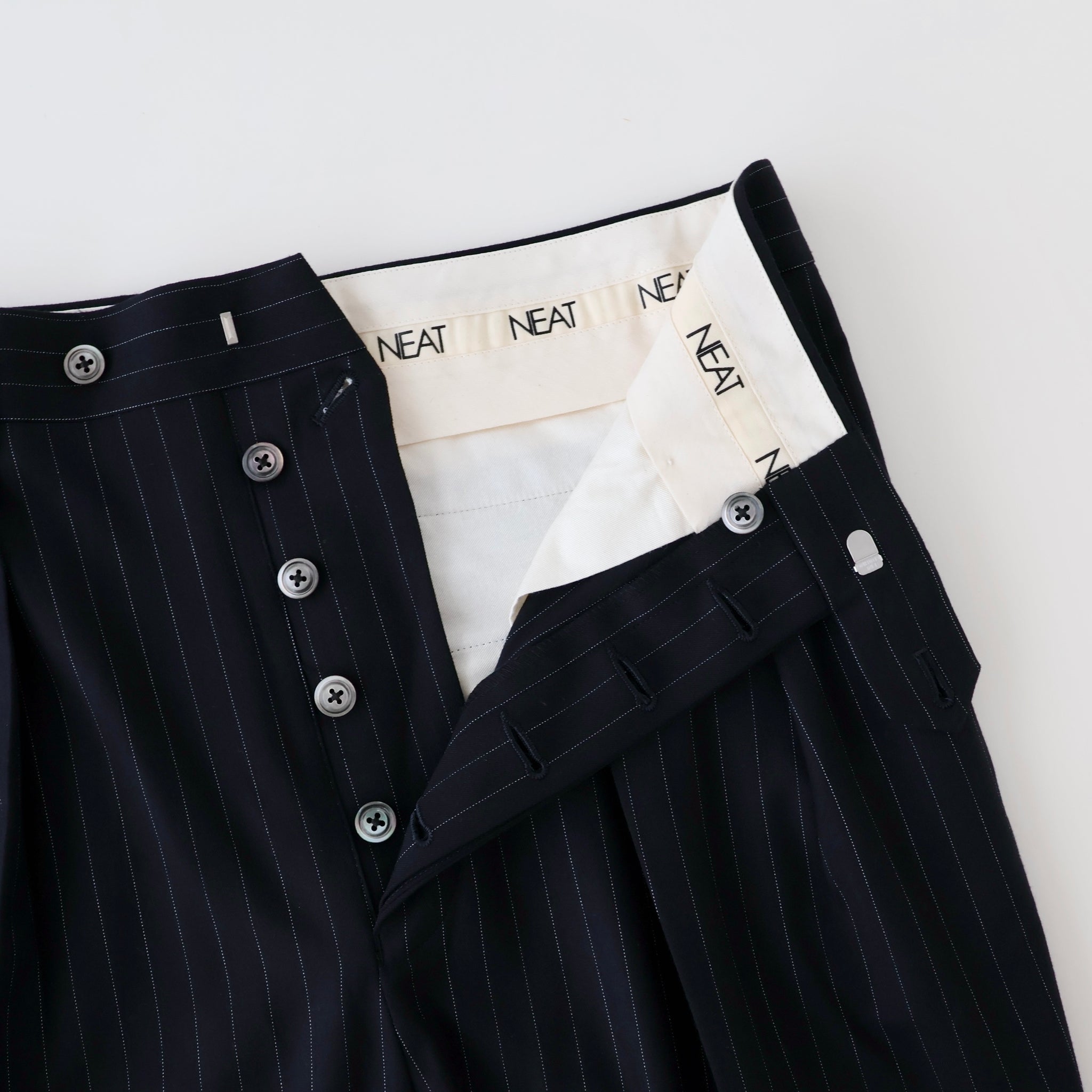 140's Wool Stretch Pinstripe Standard Type1