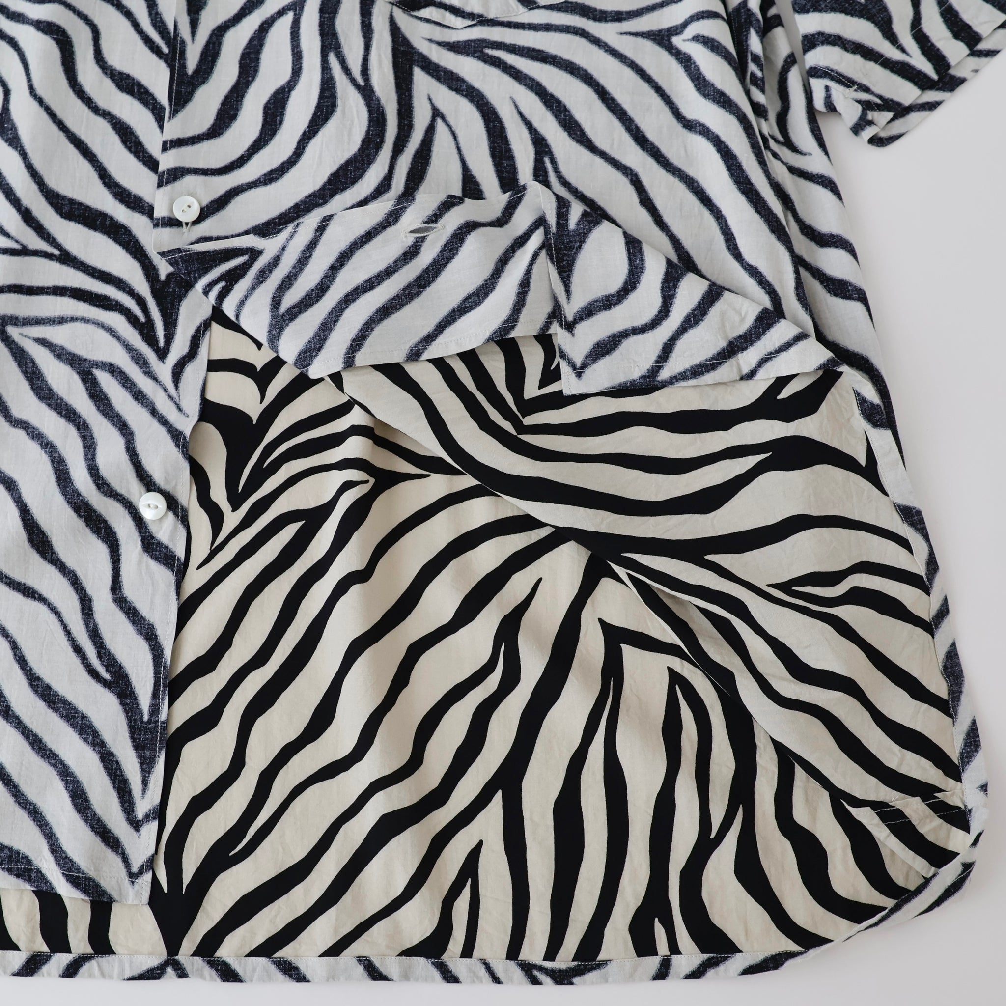 ZEBRA 半袖オープンカラーシャツ