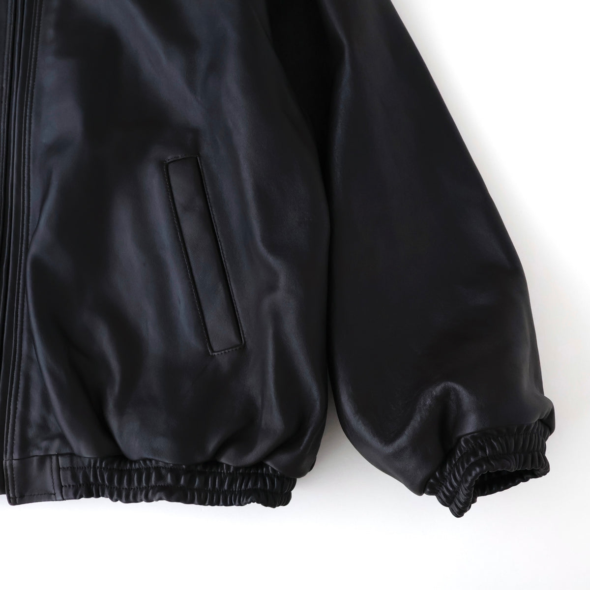 SHEEP LEATHER STAND COLLAR JACKET
