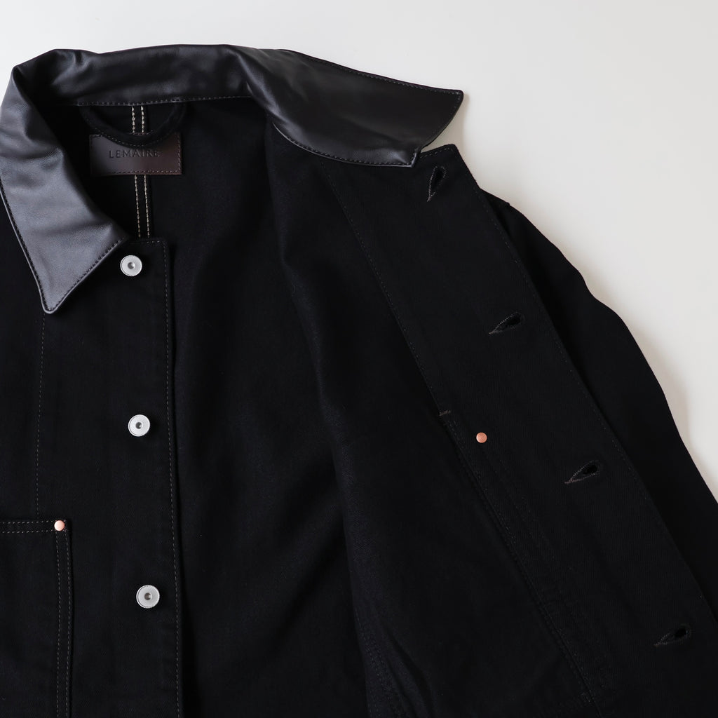 WORKWEAR OVERSHIRT WITH LEATHER COLLAR | ref. / Web Store