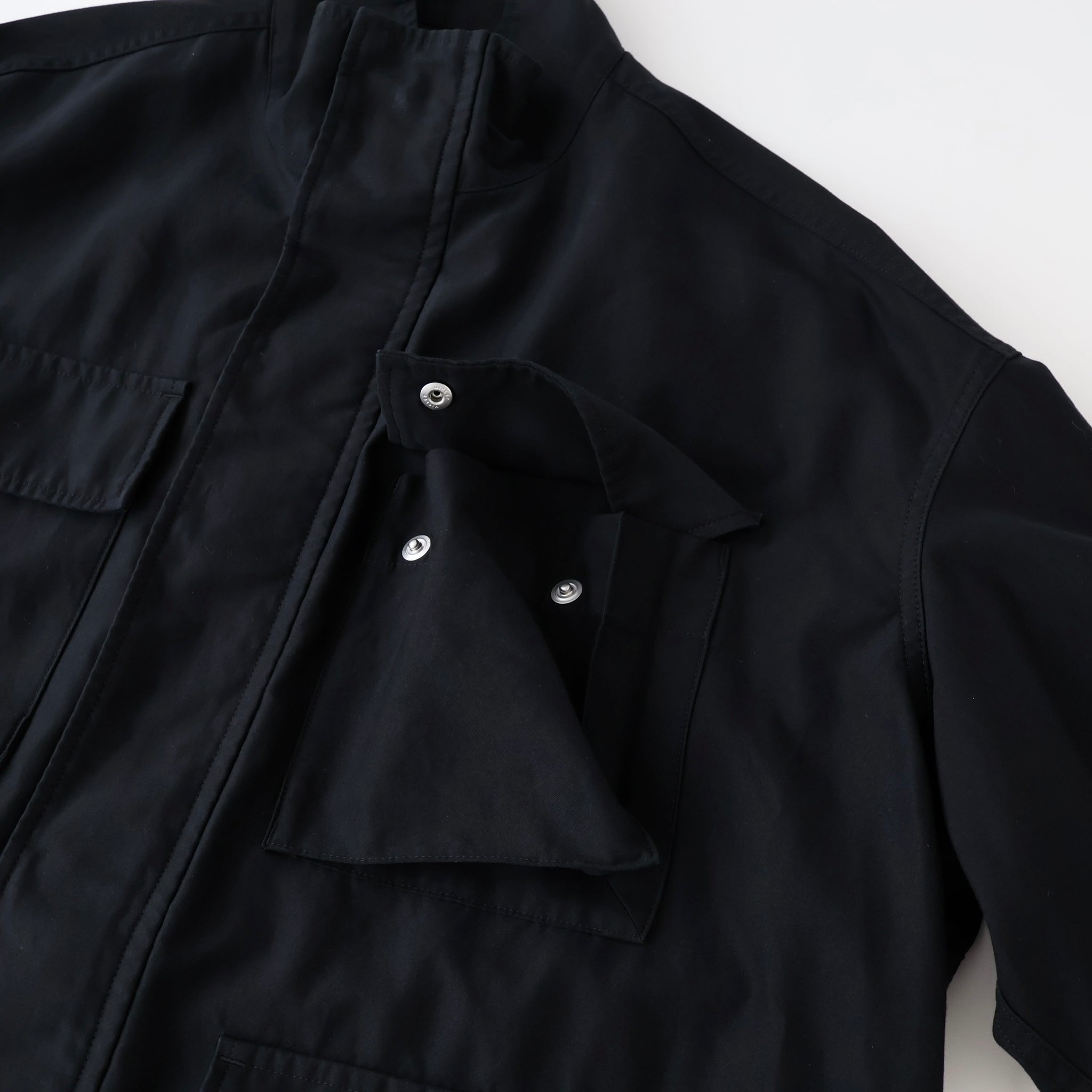 Cotton Cupro Back Satin Military Jacket