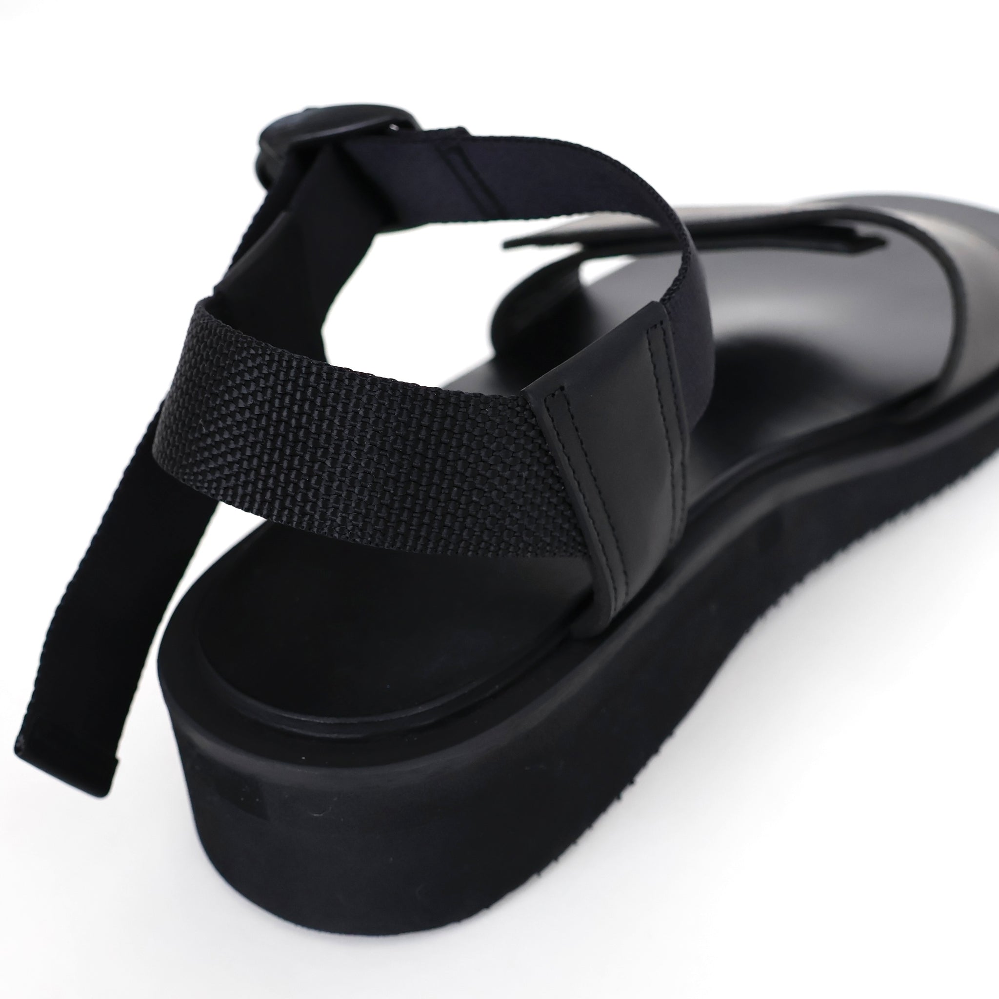 Sandals with Velcro Straps wide belt in smooth Leather