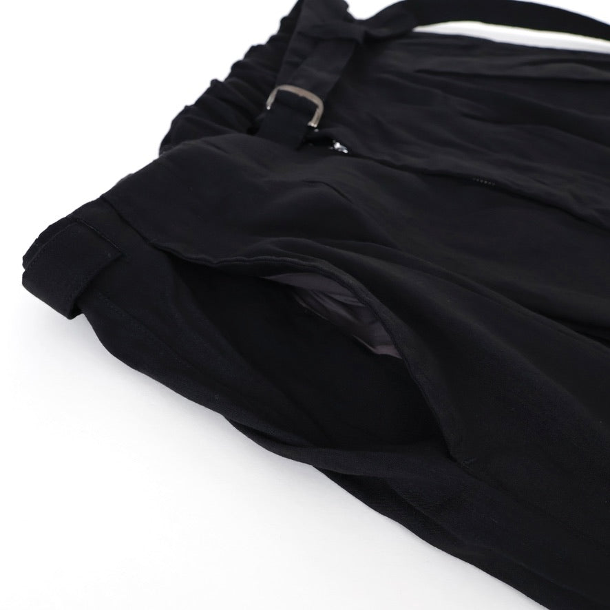 LINEN POPLIN BELT-LESS SLACKS