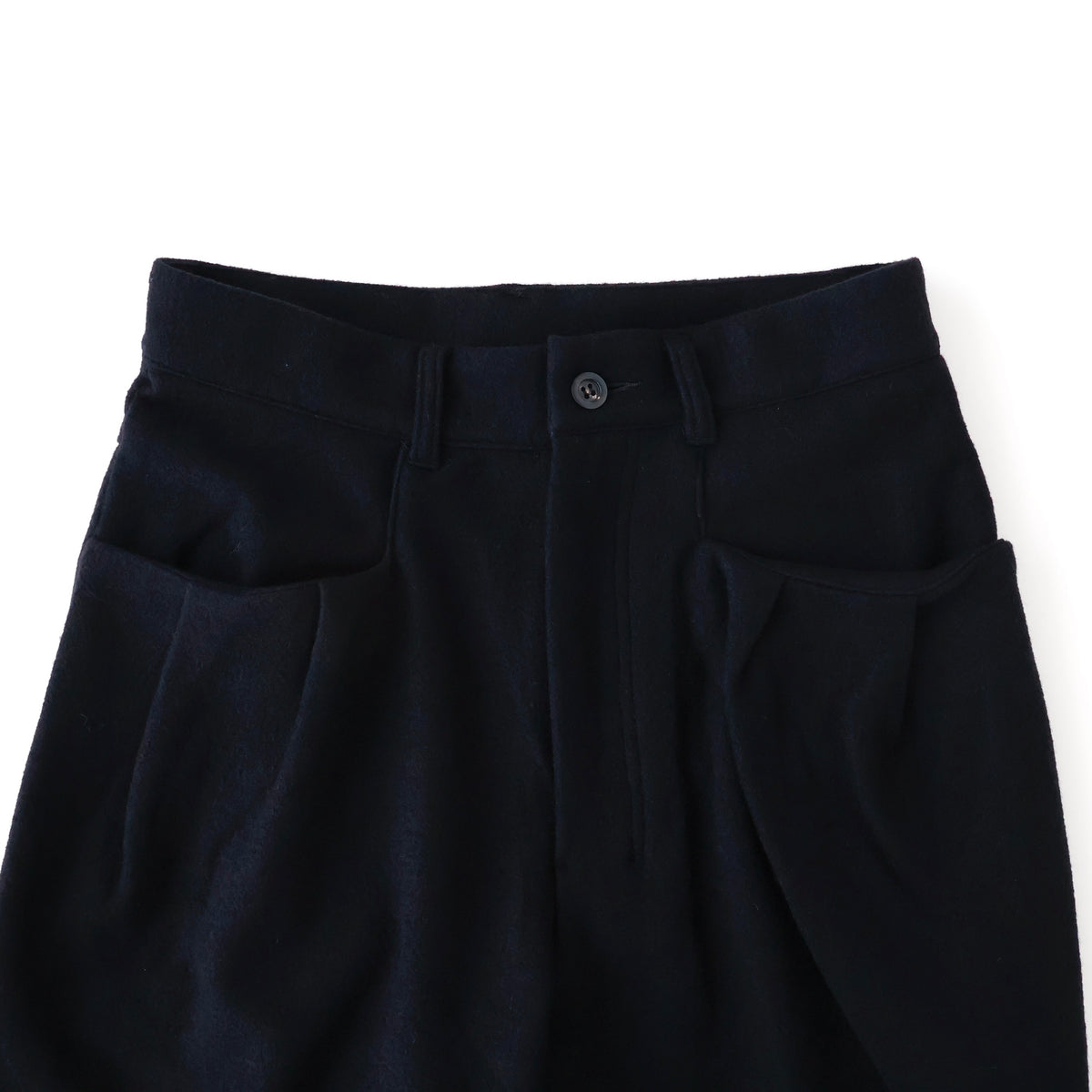 WOOL CUT WIDE TUCK SLACKS