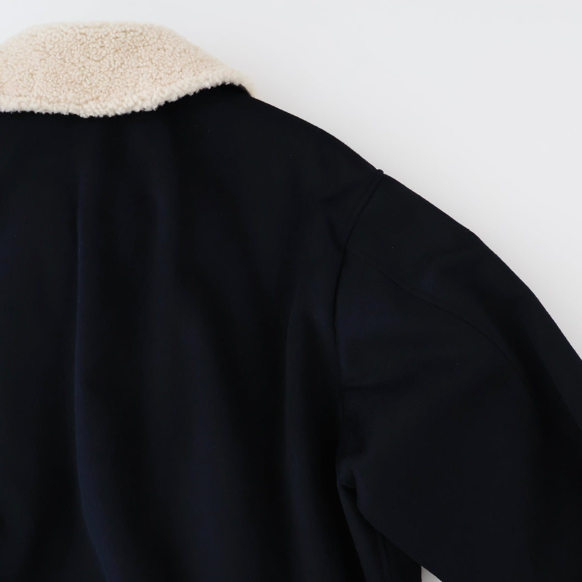 MOUTON COLLAR WOOL CASHMERE PADDED JACKET