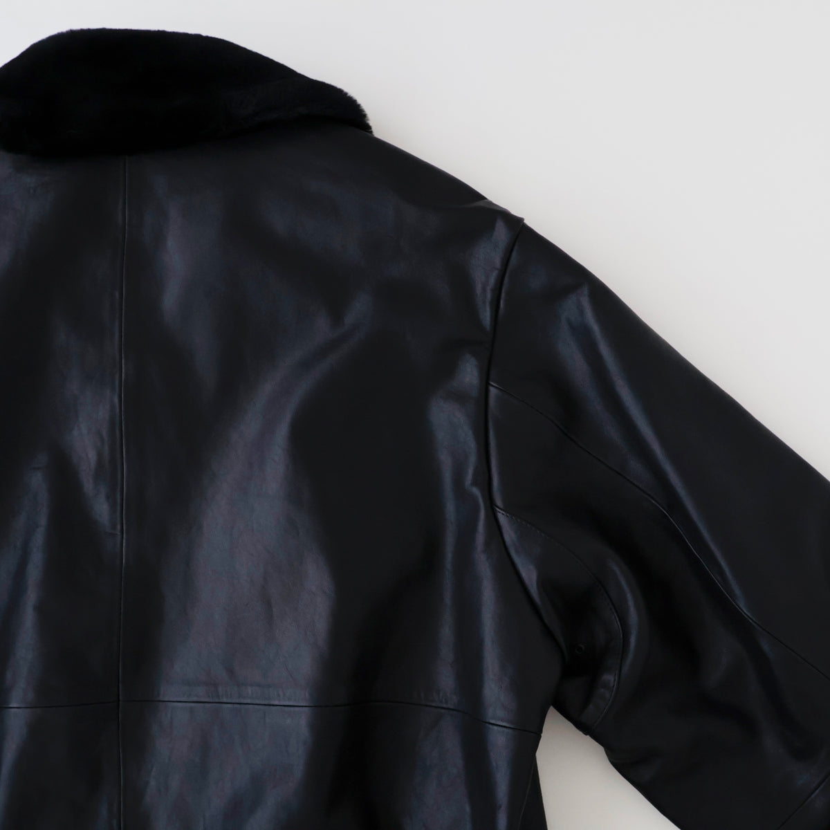 MOUTON COLLAR CALF ZIP JACKET