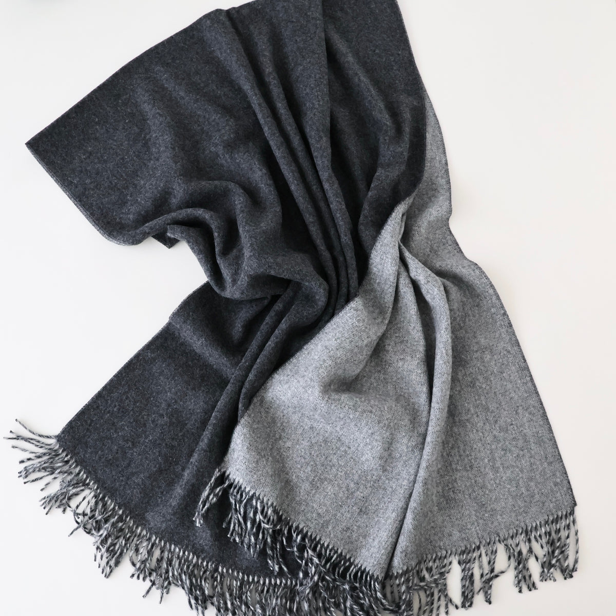Two-Color Large Brushed Stole