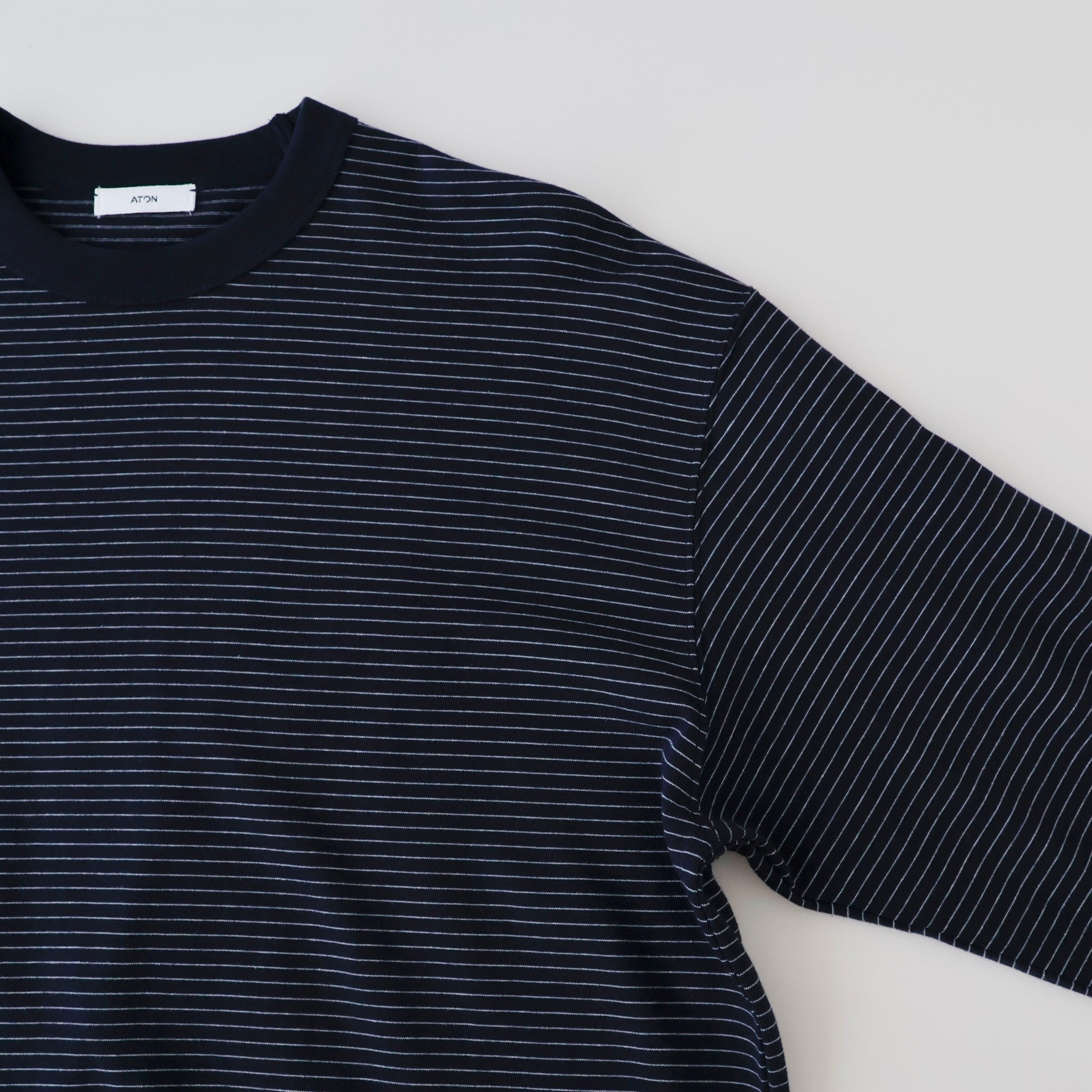 SUVIN DOUBLE JERSEY_BORDER CREWNECK PULLOVER