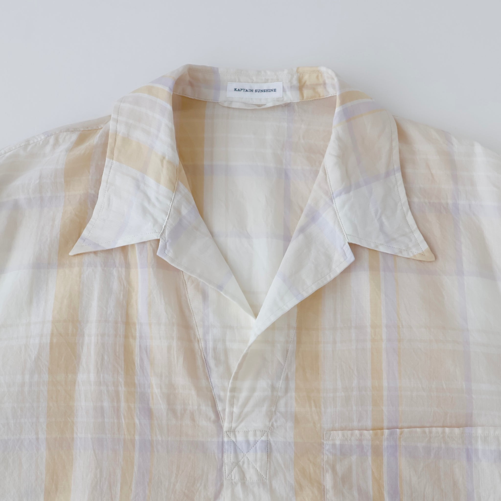 Gauze Plaid Pullover SS Shirt