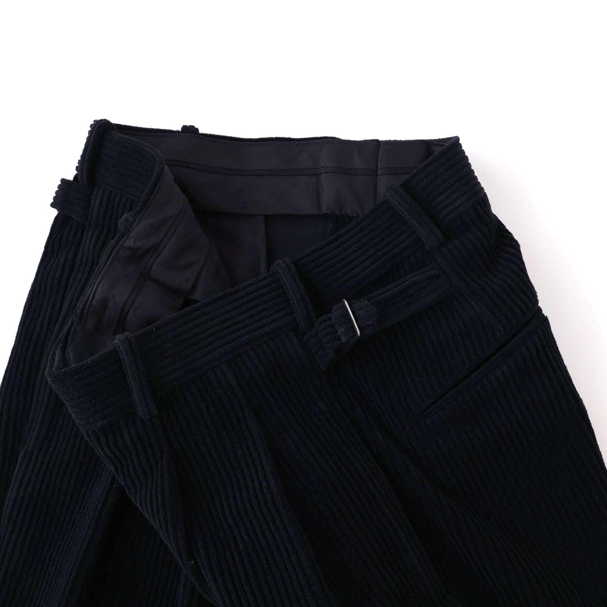 Wool Corduroy Wide Tapered Trousers