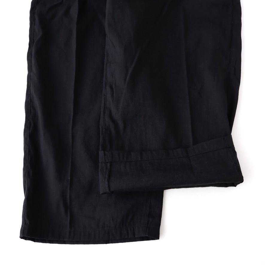 LINEN POPLIN BELT-LESS SLACKS
