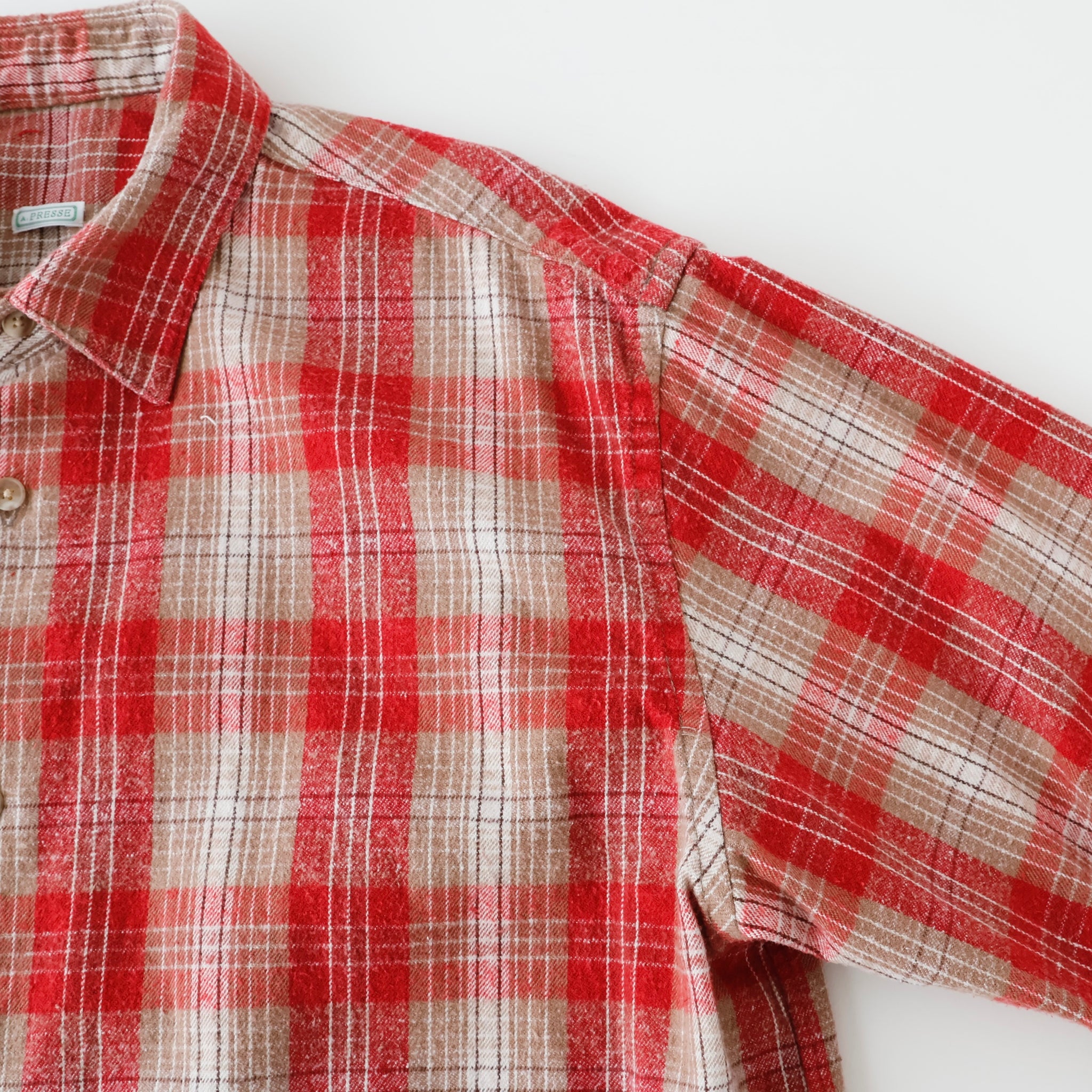 Vintage Cotton Silk Nep Twill Check Shirt